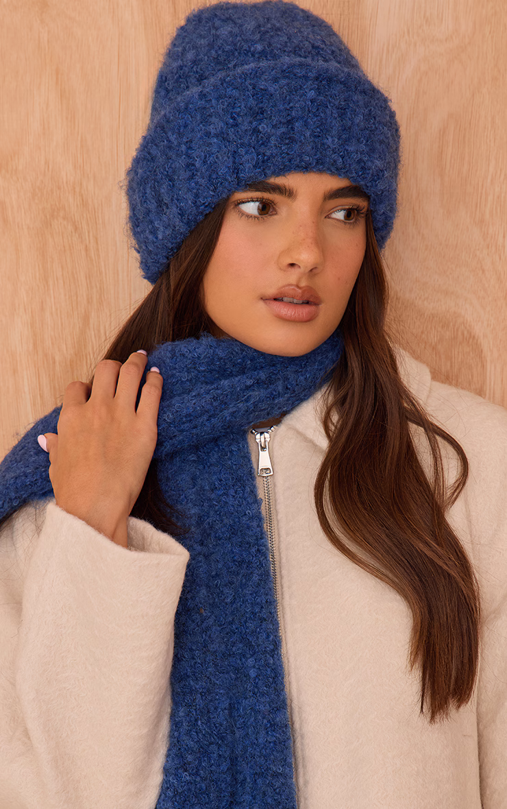 Cobalt Two Tone Bobble Knit Beanie