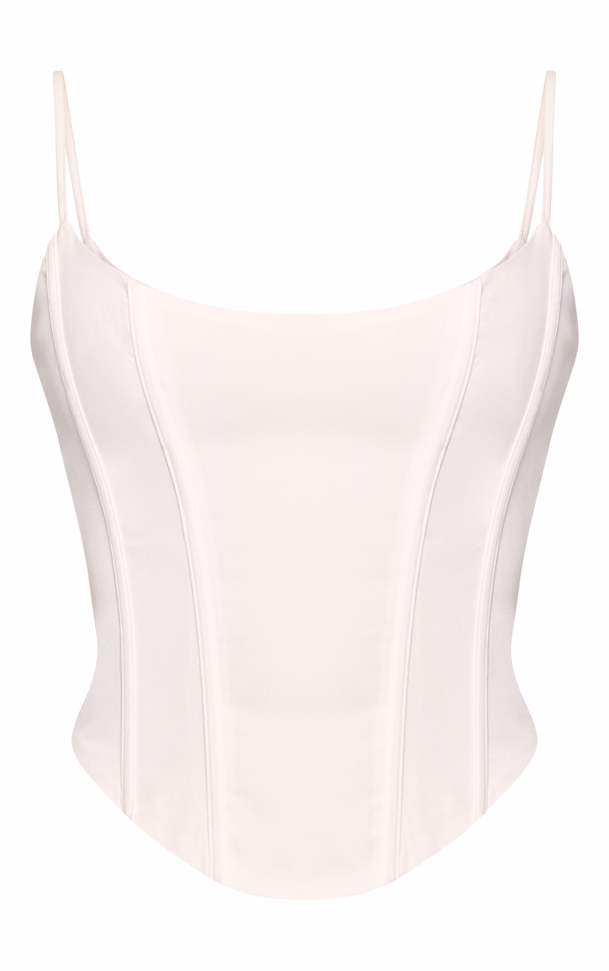 White Woven Boned Thin Straps Corset