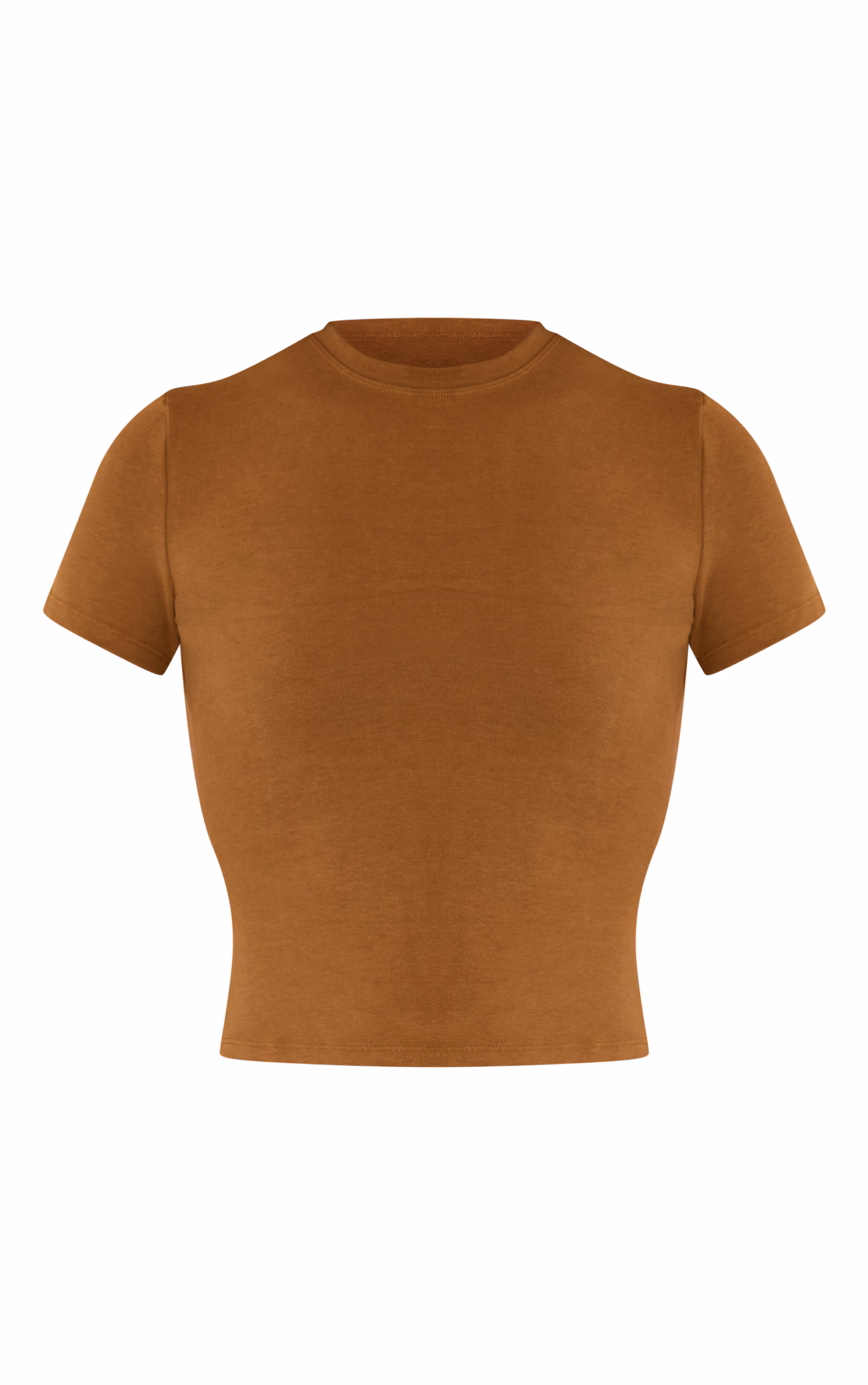 Tan Melange Soft Cotton Short Sleeve Top