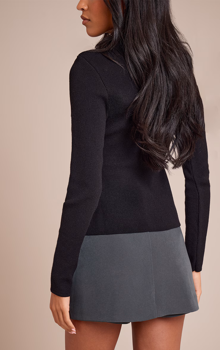 Tall Charcoal Belt Detail Pleated Skort