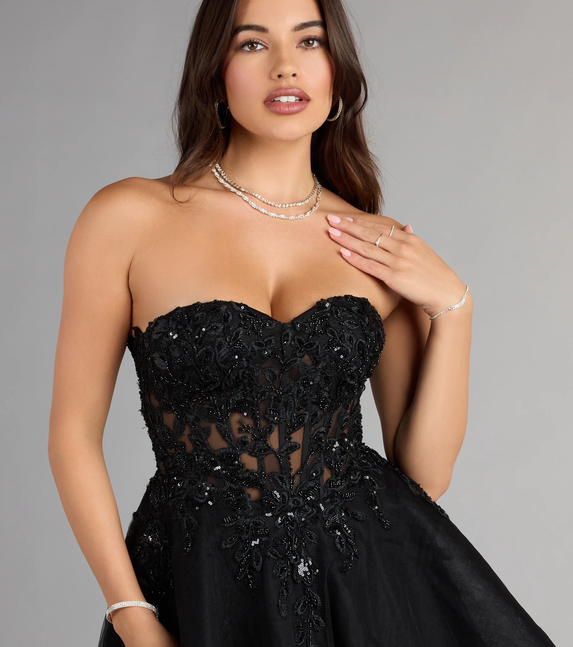 Carla Corset Tulle A-Line Mini Dress