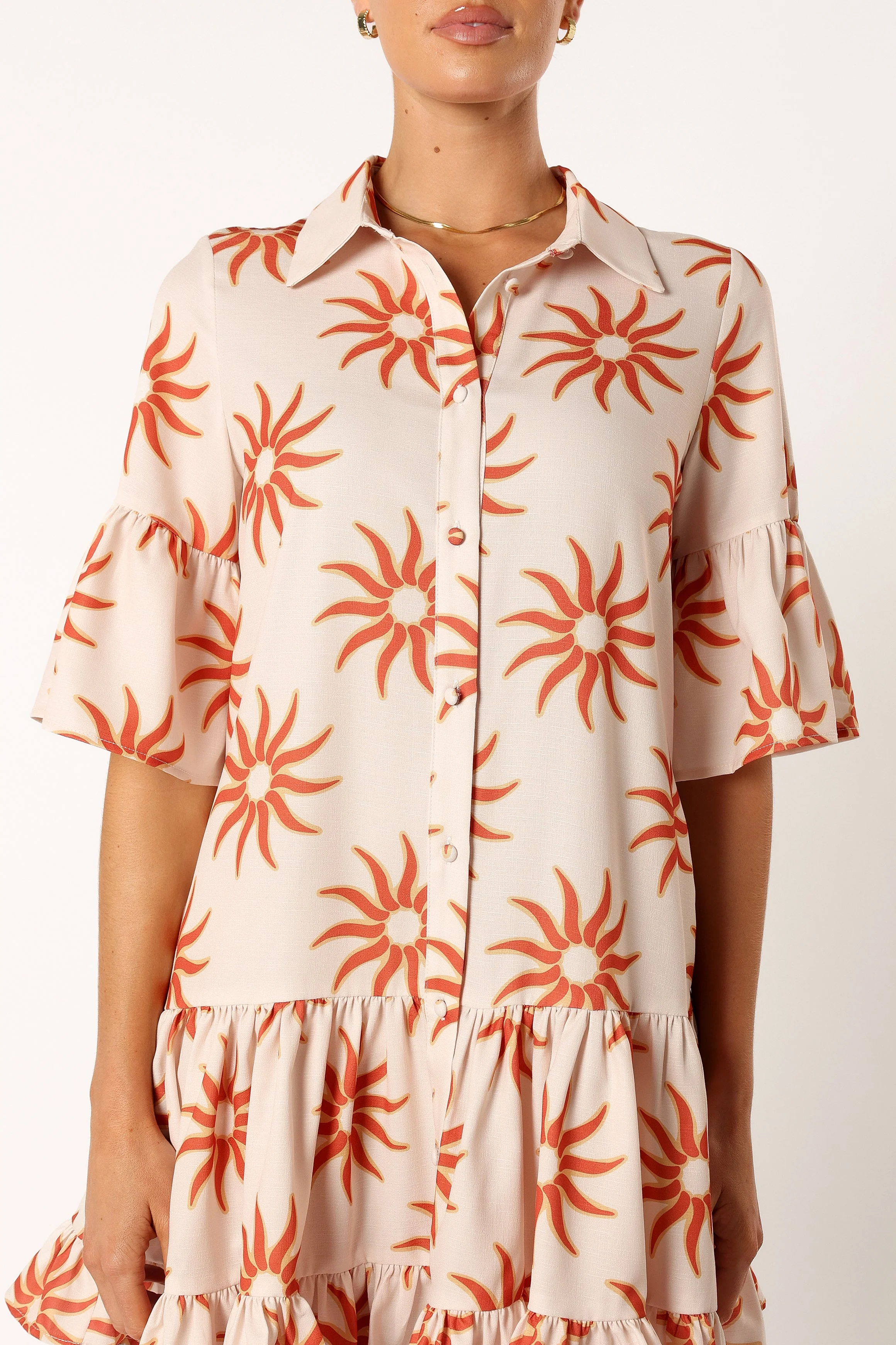 Ren Long Sleeve Mini Dress - Soleil