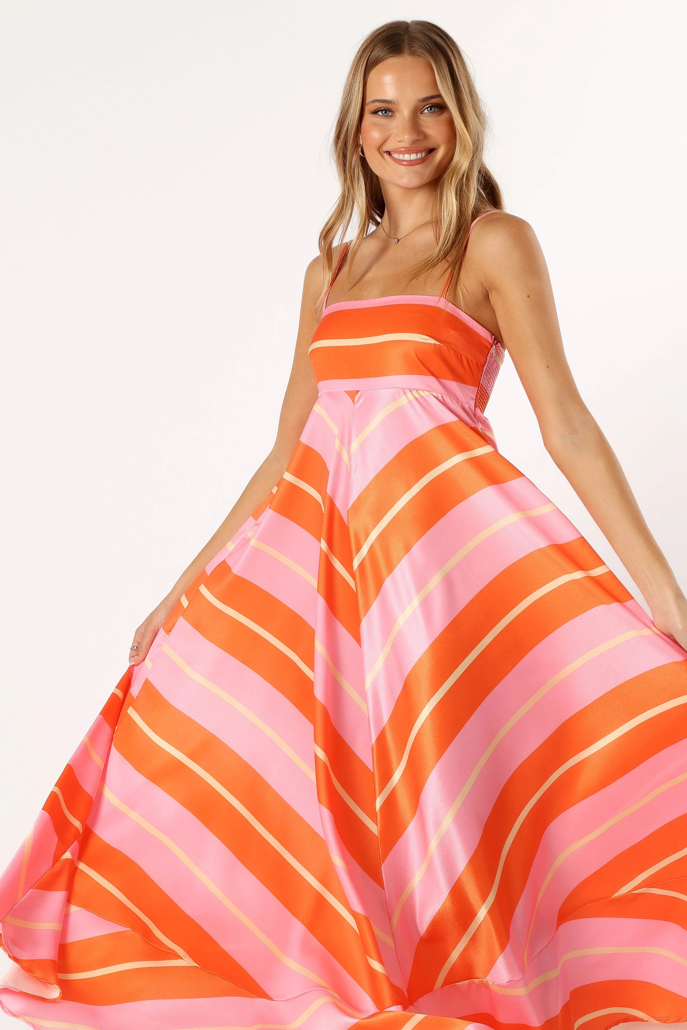 Collie Midi Dress - Orange Stripe