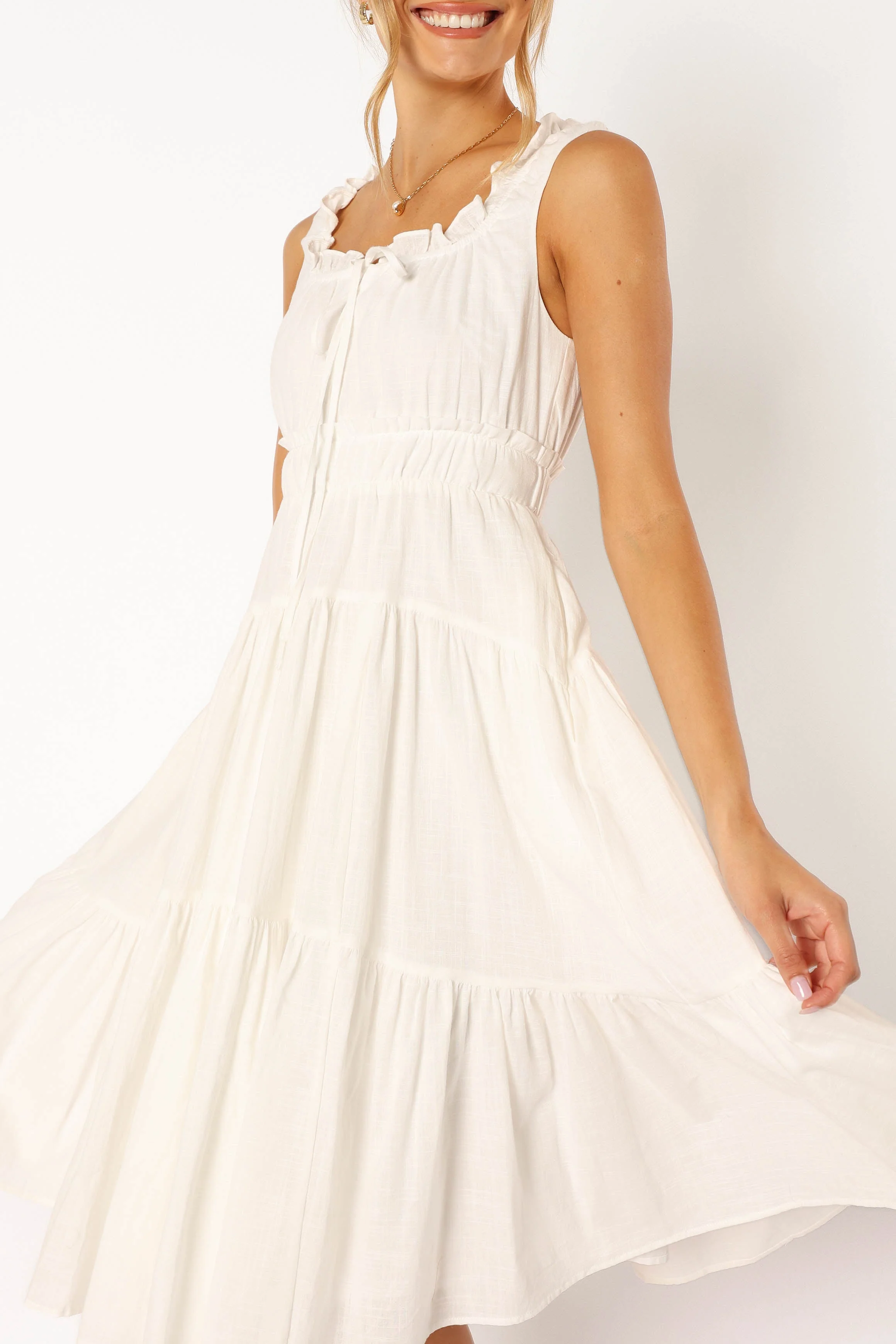 Oriana Midi Dress - White