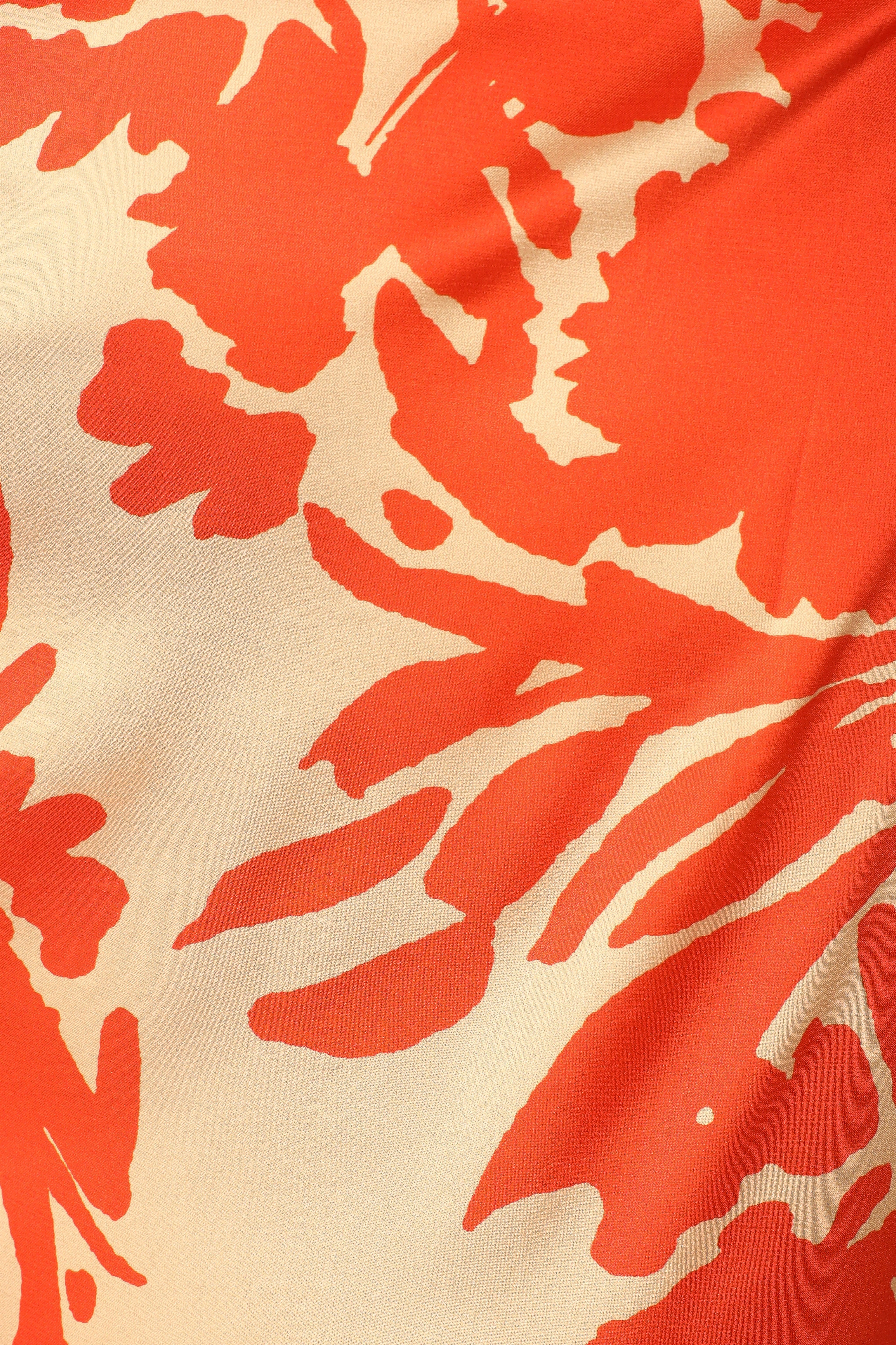 Loc Strapless Midi Dress - Orange Floral