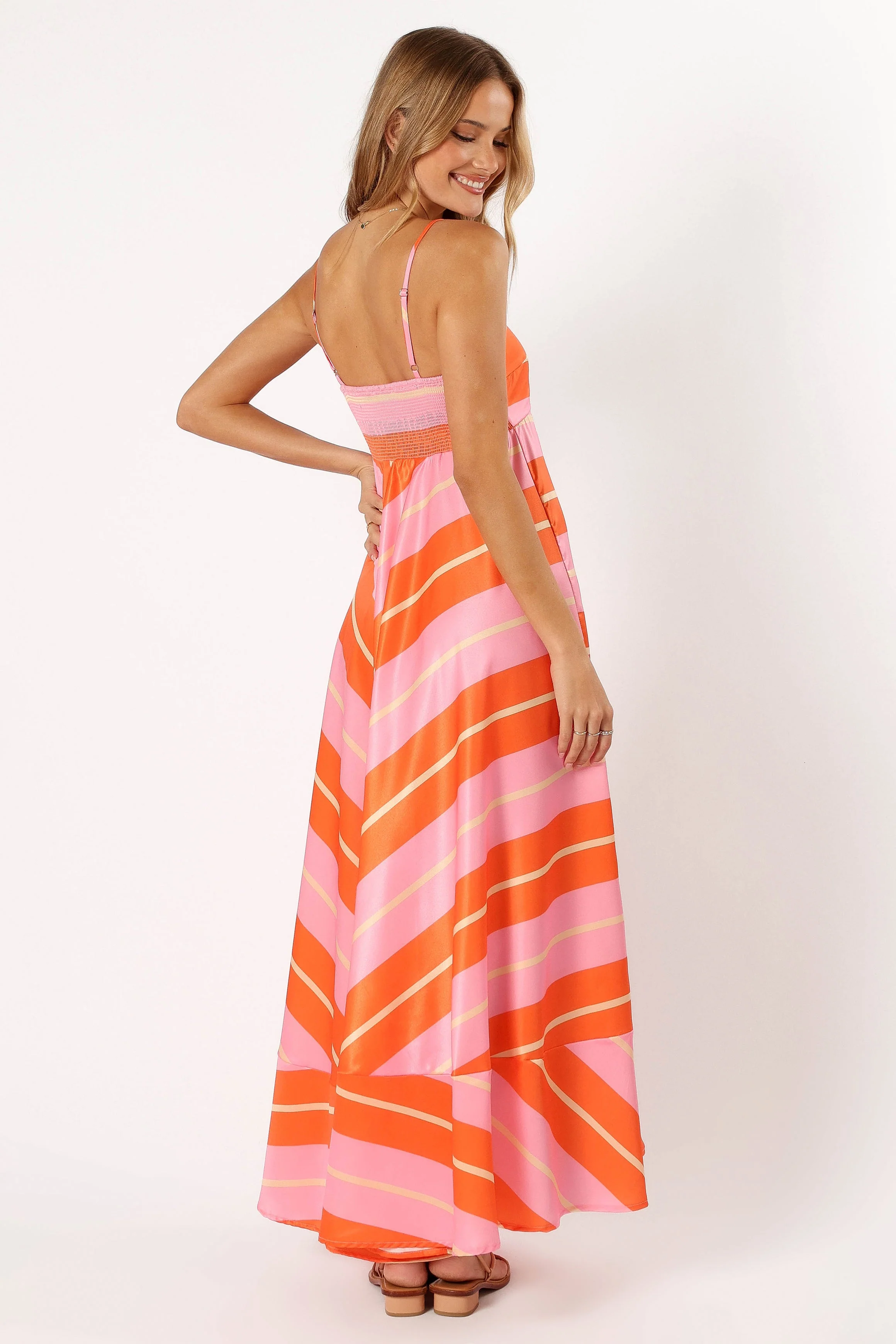 Collie Midi Dress - Orange Stripe