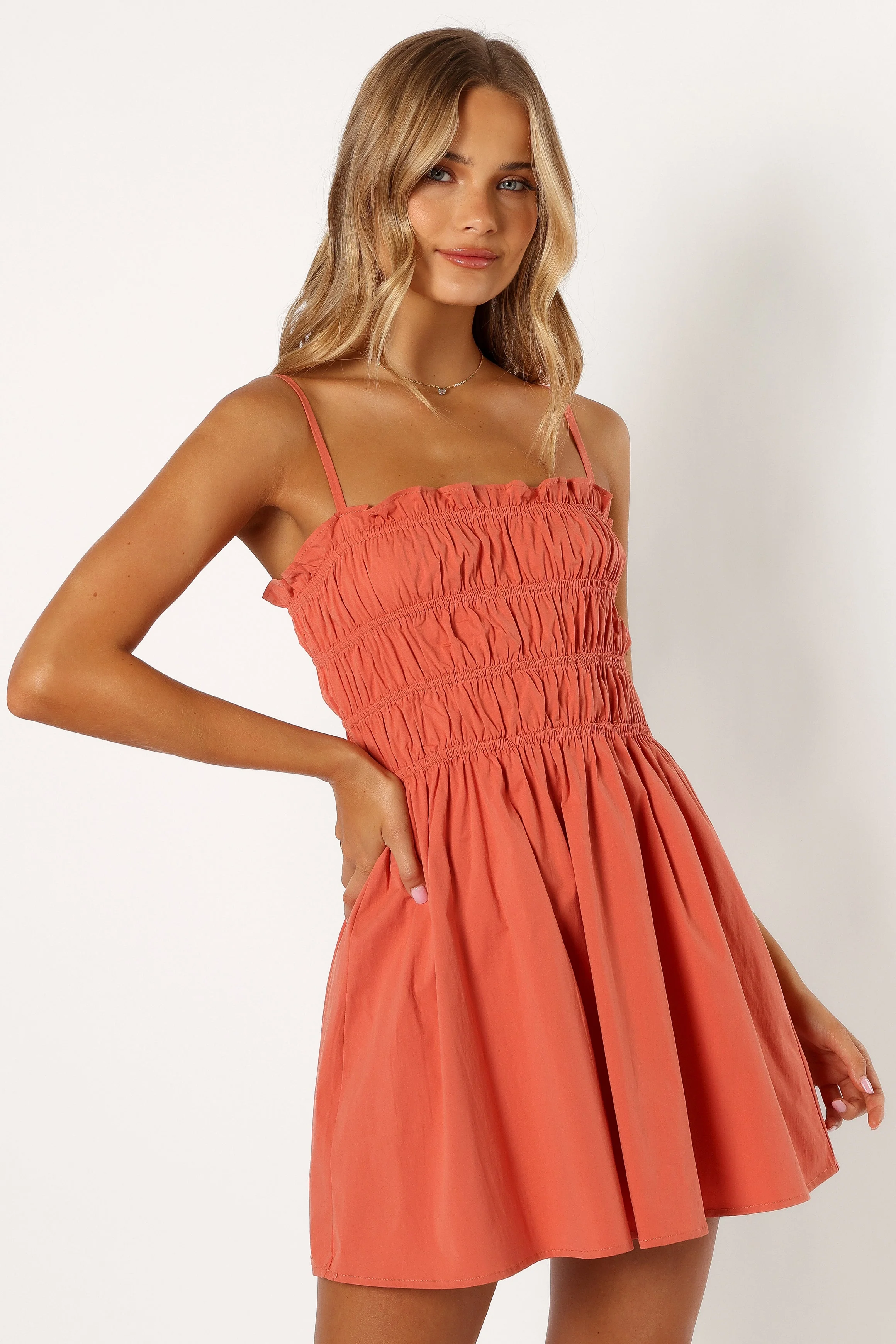 Jaden Mini Dress - Apricot