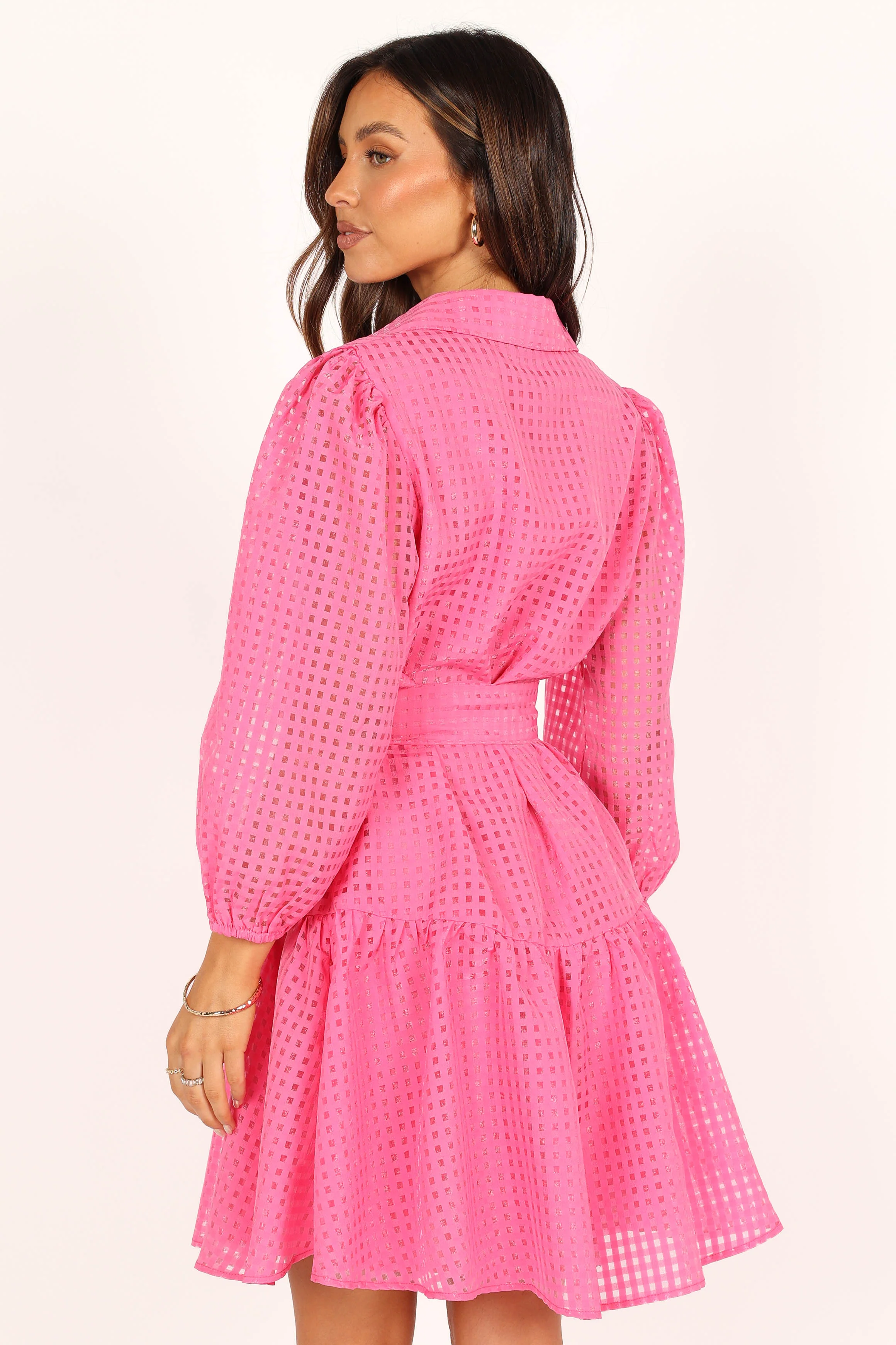 Belinda Long Sleeve Mini Dress - Pink
