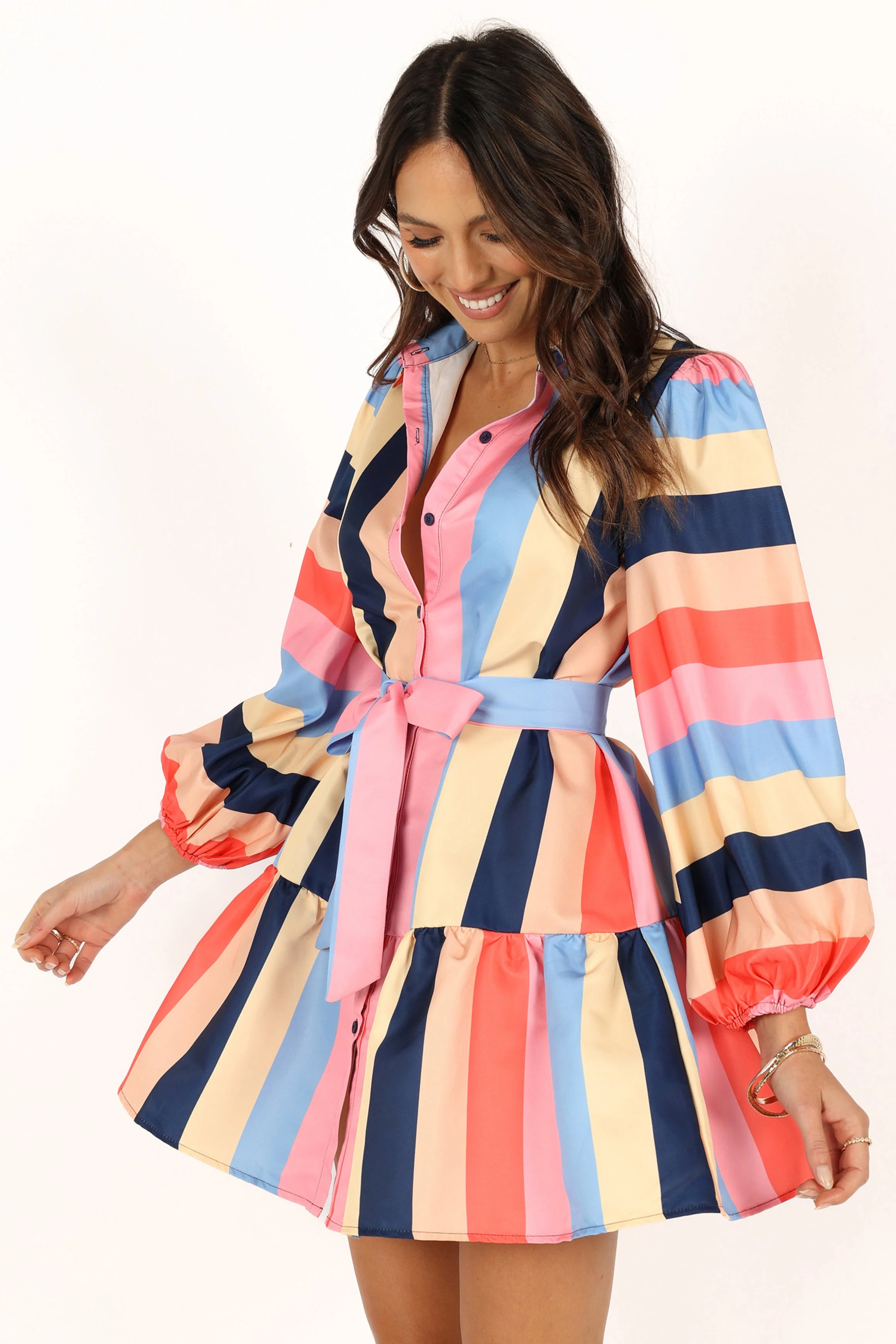 Cobella Long Sleeve Mini Dress - Multi Coloured