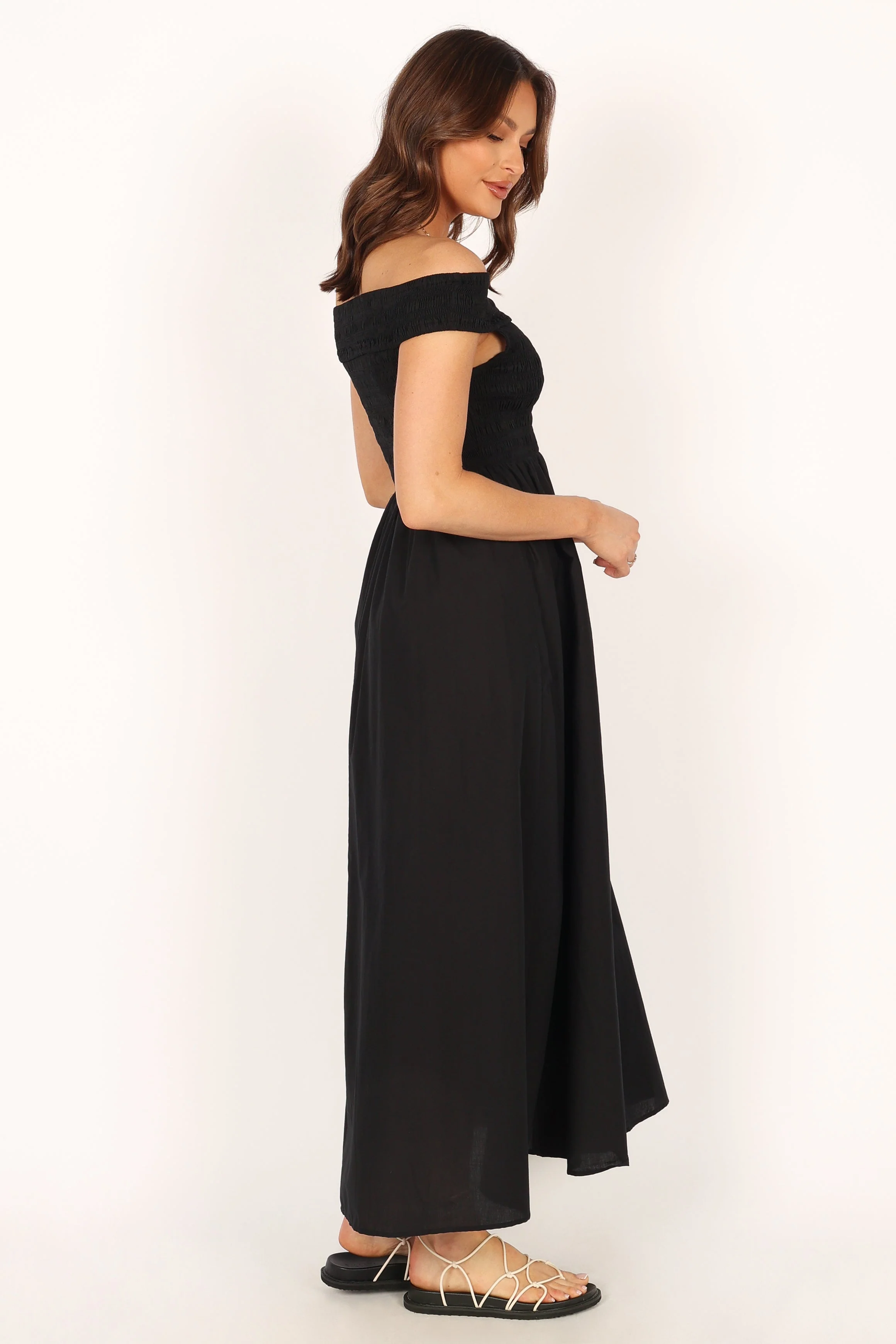 Tessa Off Shoulder Maxi Dress - Black