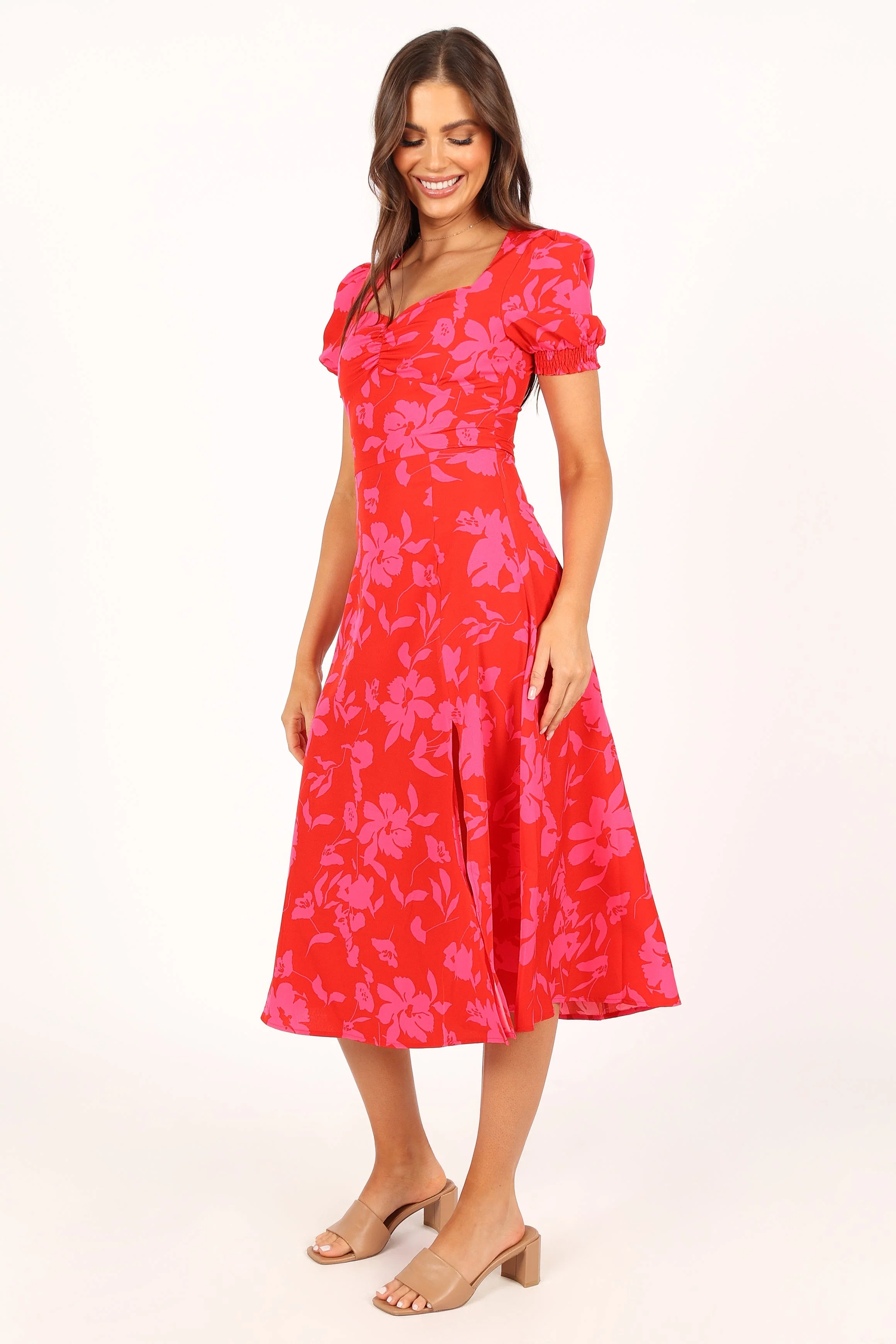 Frankie Dress - Red Pink Floral