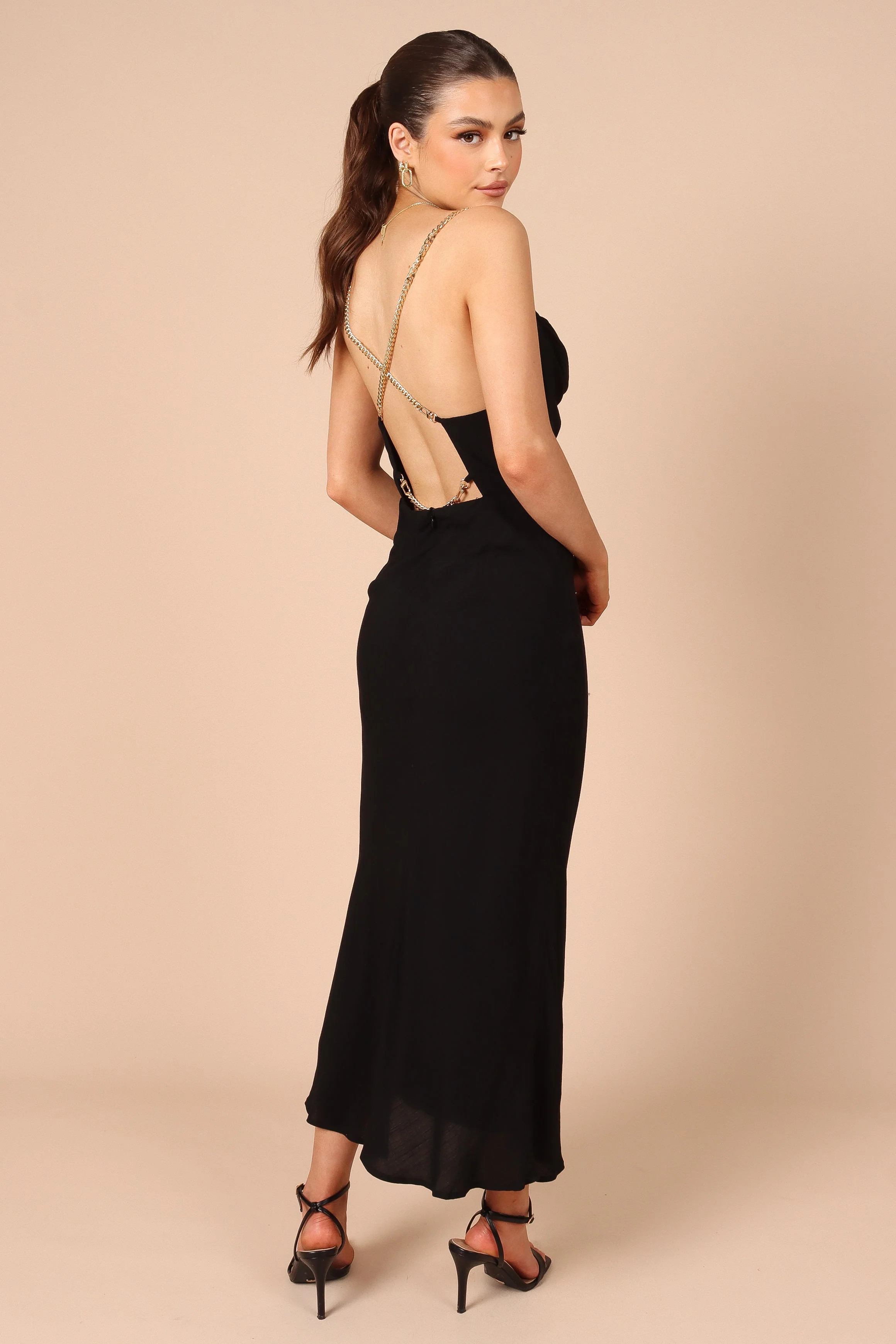 Khaleesi Slip Midi Dress - Black