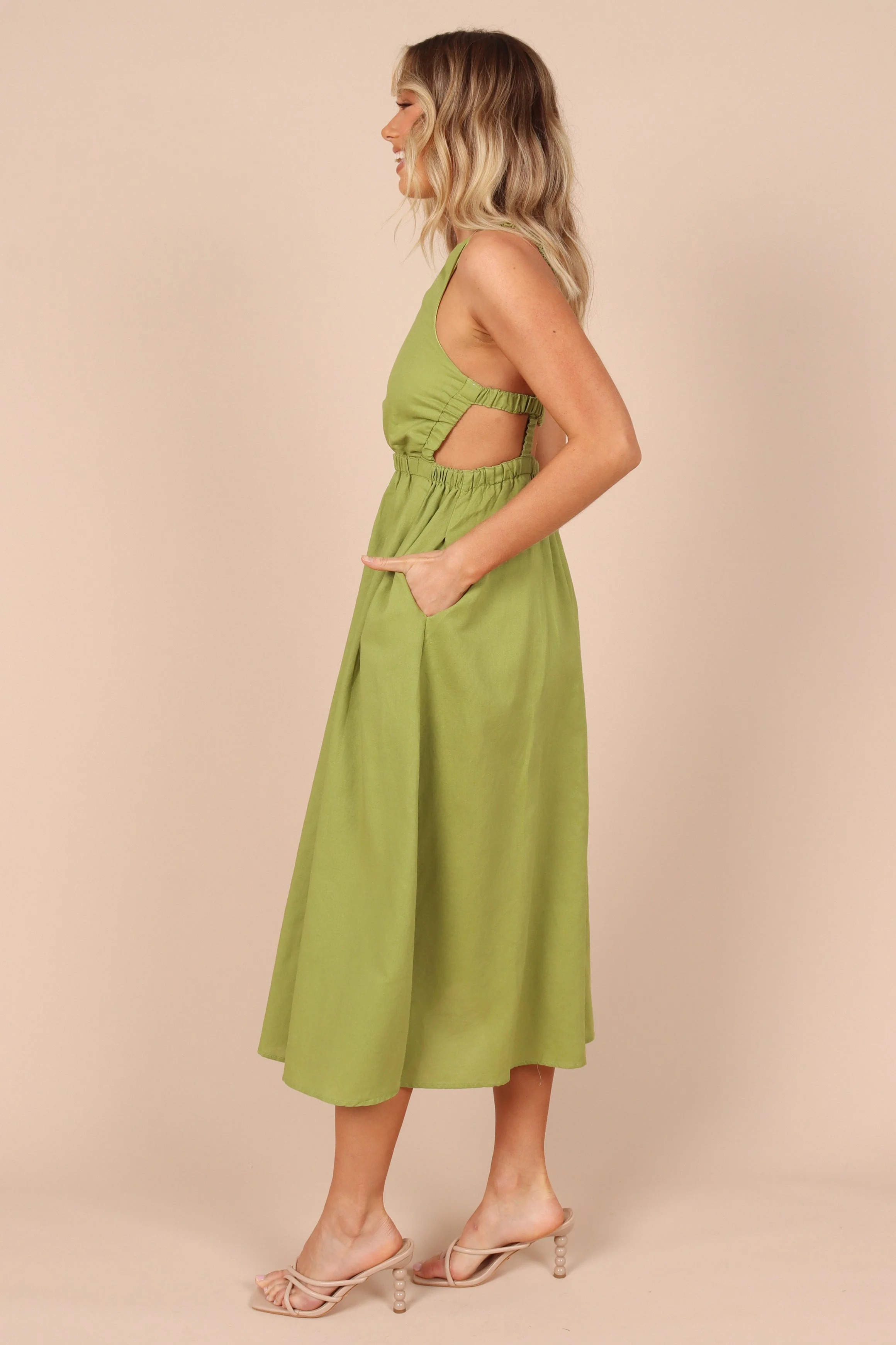 Aubrey Cutout Midi Dress - Green