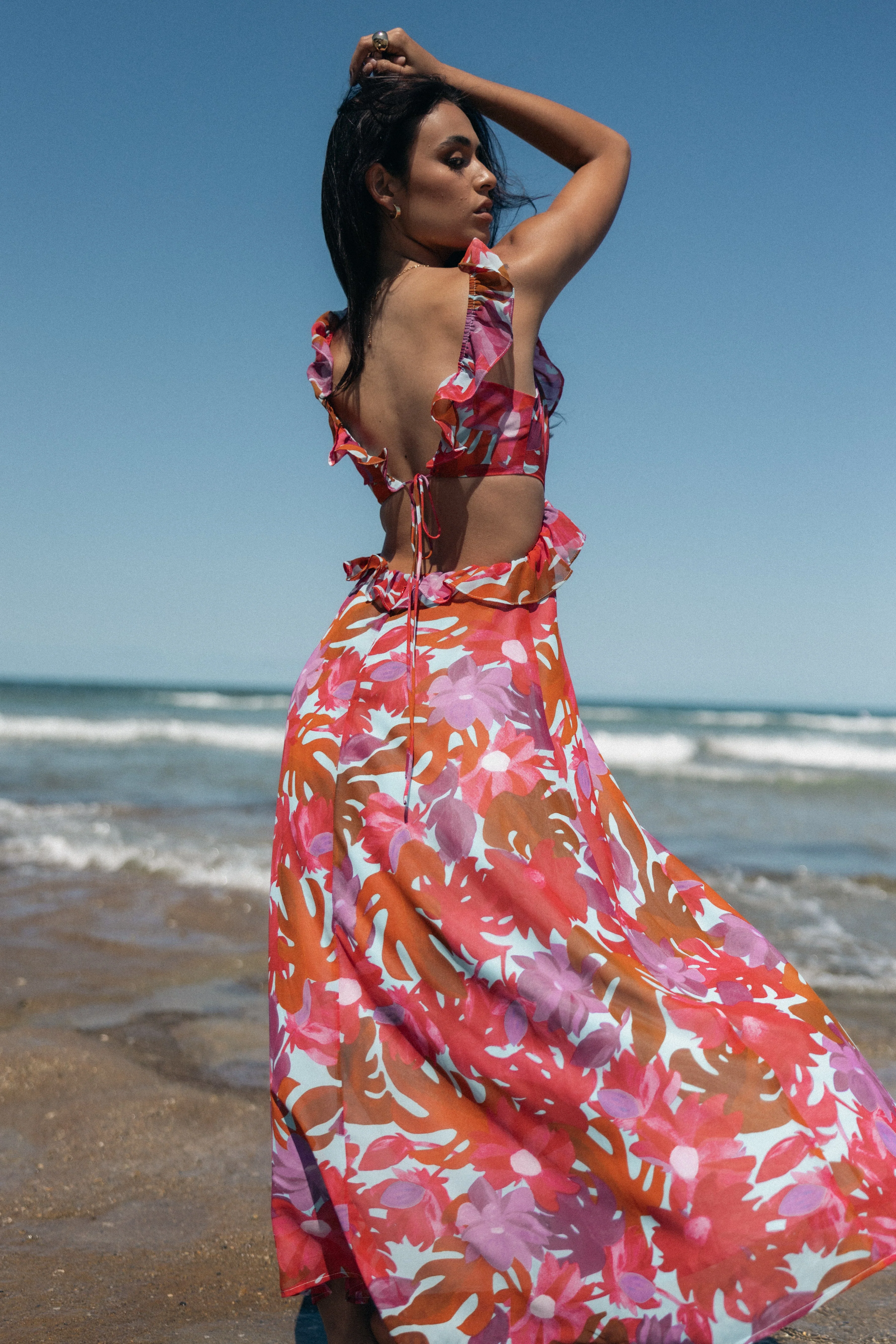 Rori Ruffle Maxi Dress - Pink Azalea