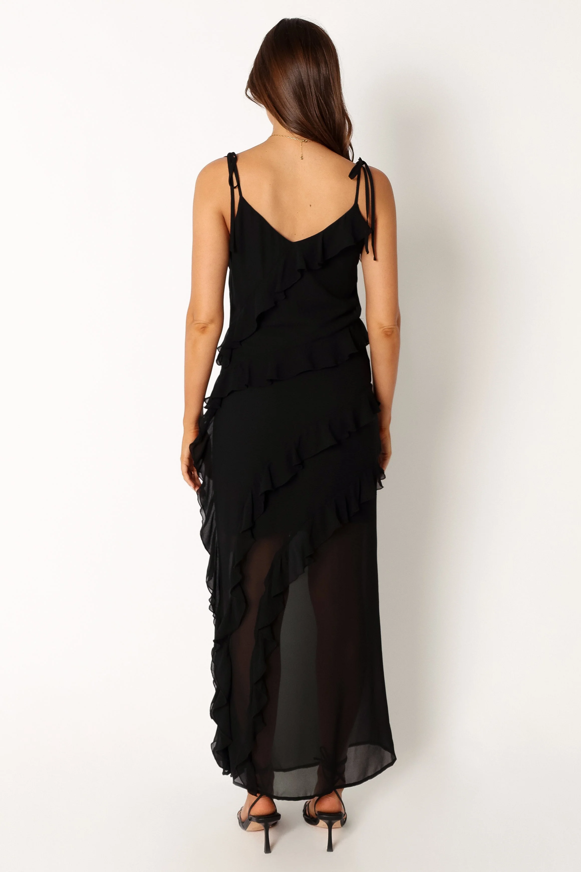Demi Ruffle Maxi Dress - Black