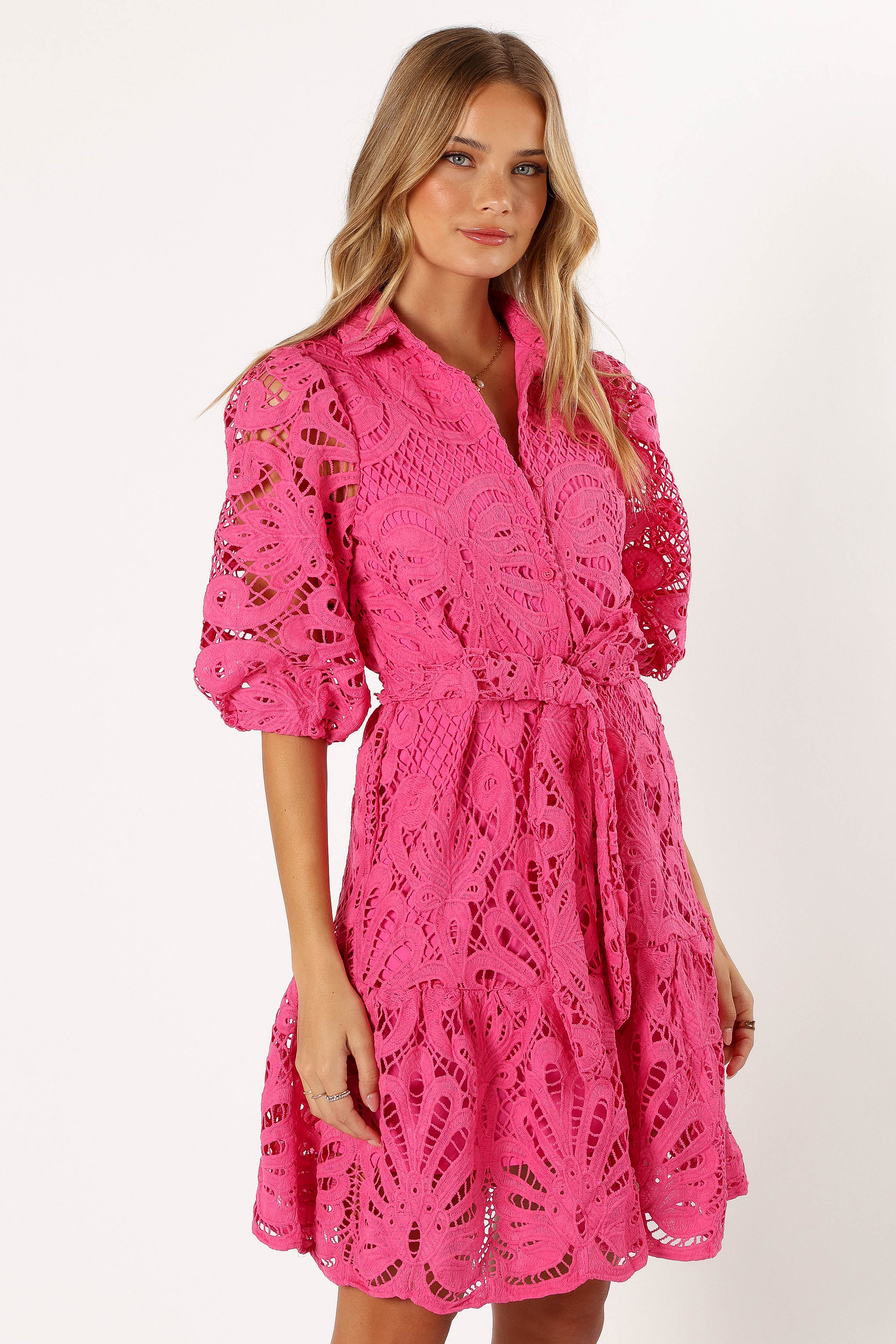 Hartley Long Sleeve Mini Dress - Pink