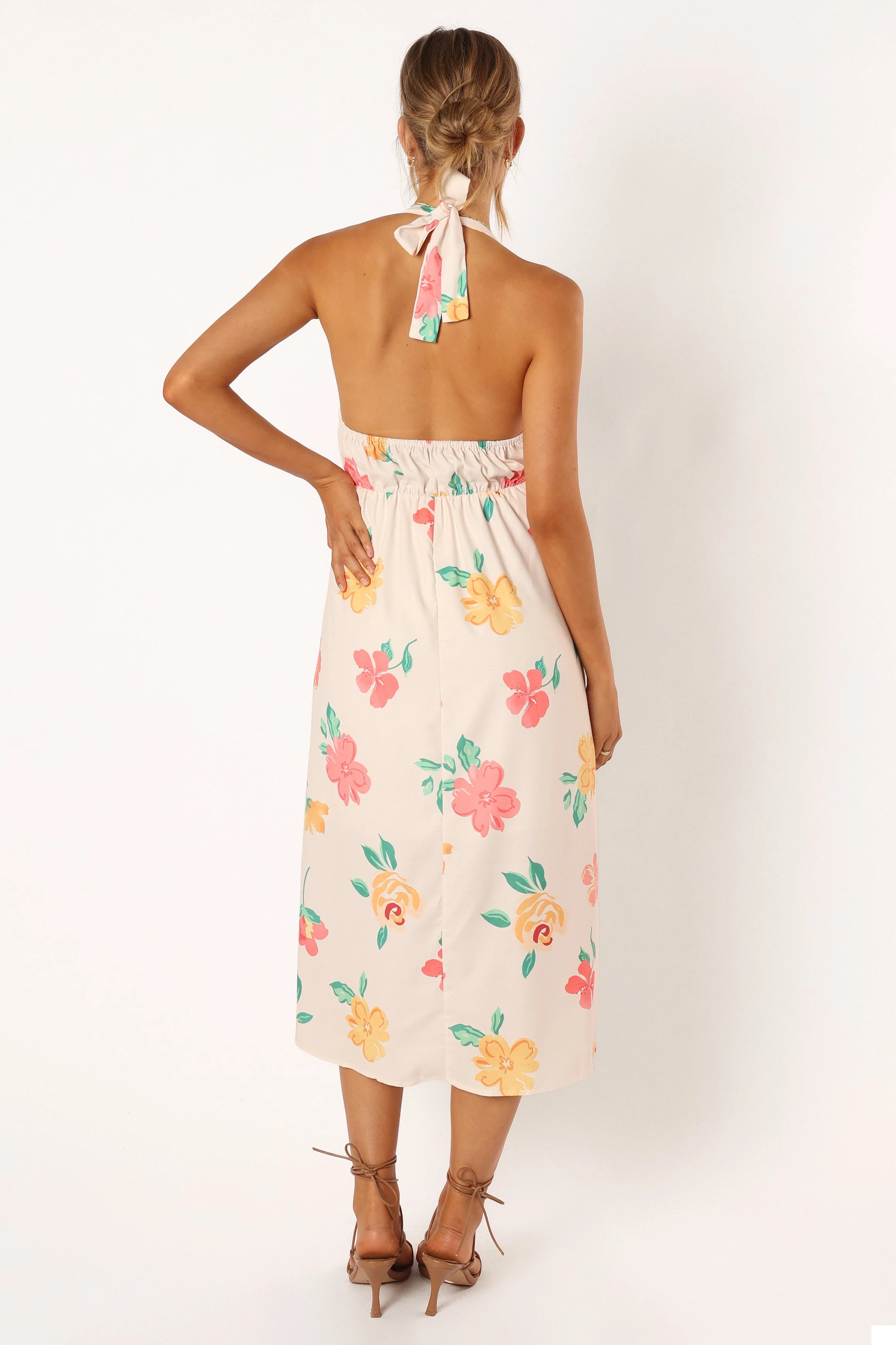 Lylly Floral Midi Dress - White
