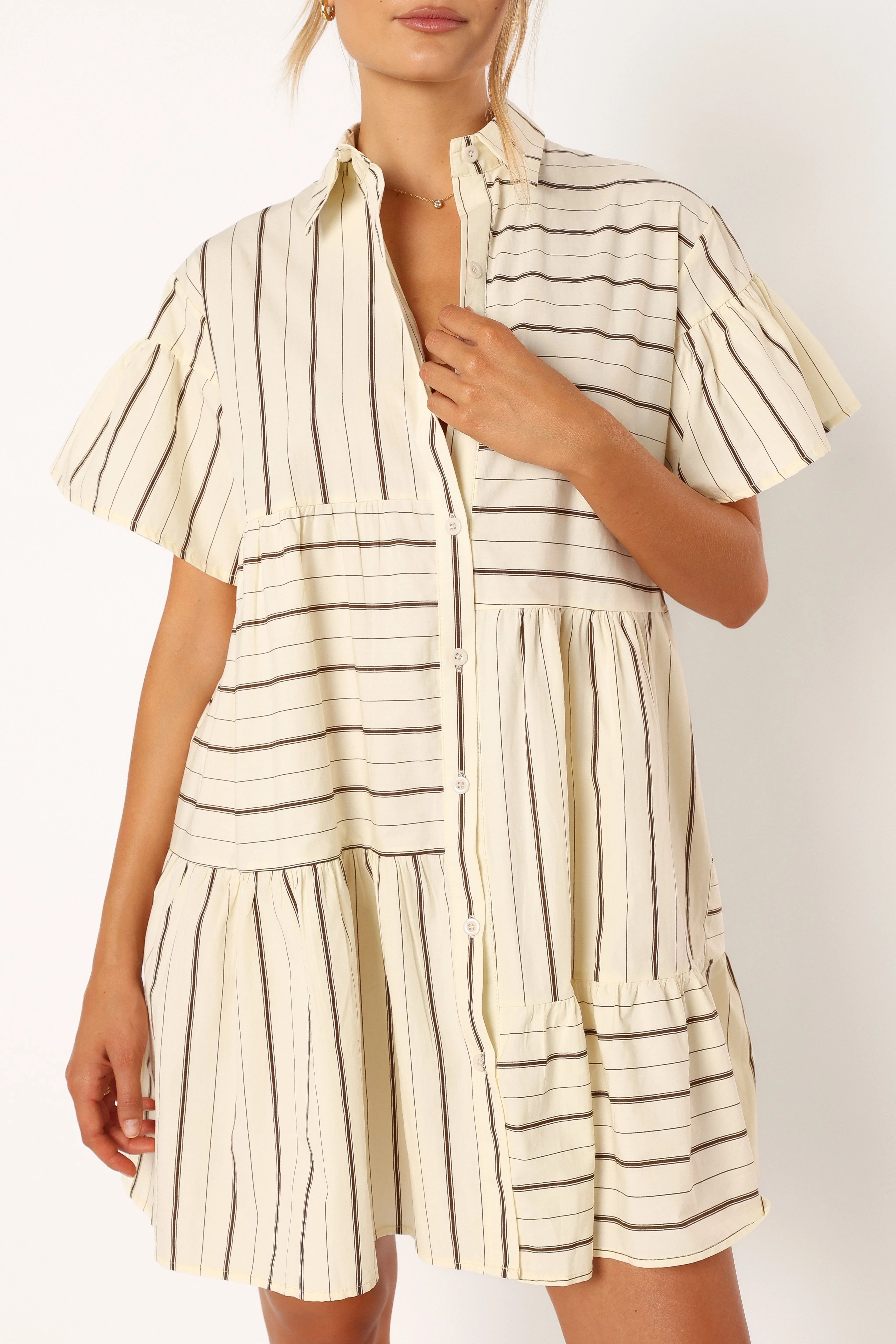 Peachy Mini Dress - Beige Tan