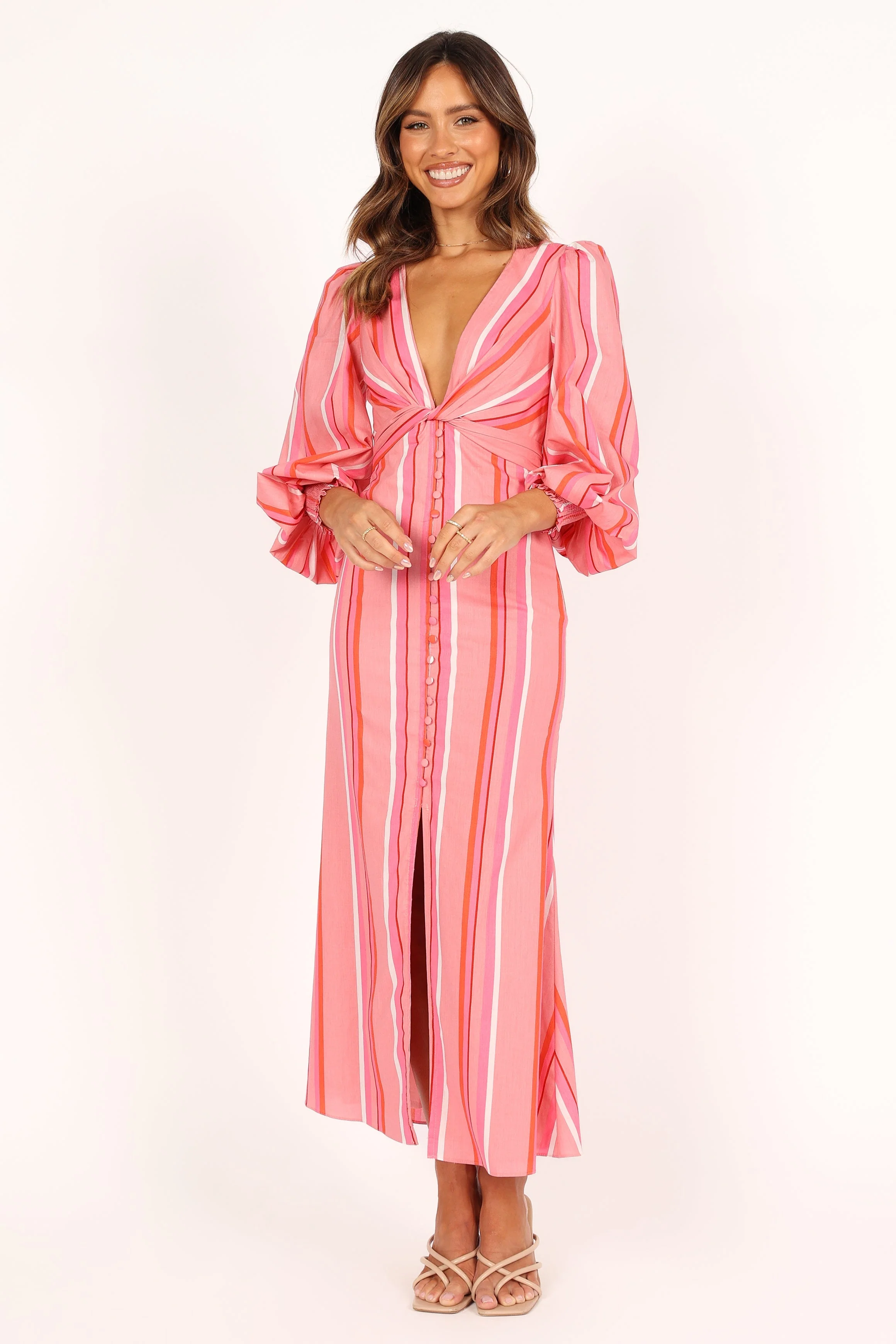 Senorita Long Sleeve Dress - Pink Stripe
