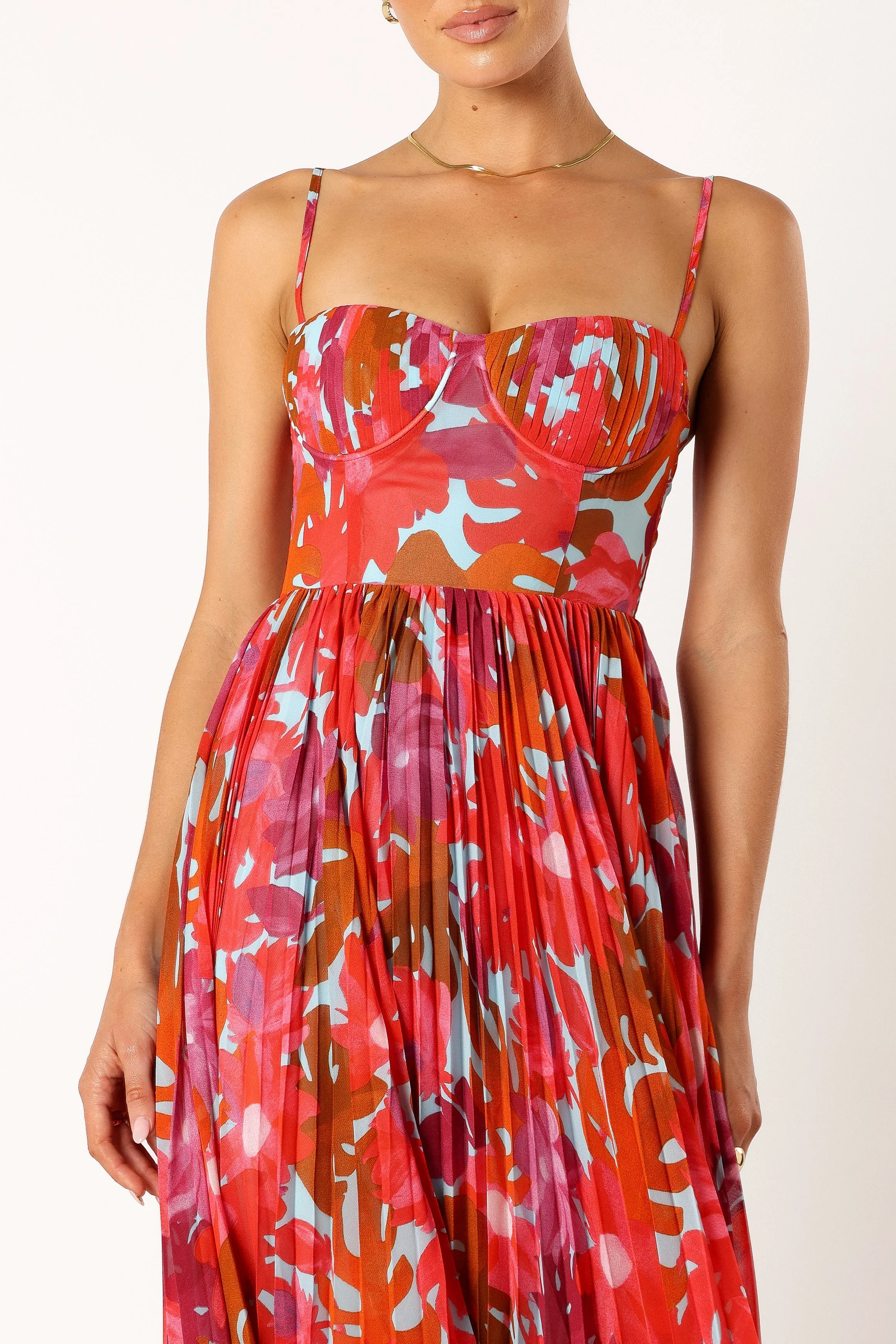 Achanti Pleated Maxi Dress - Pink Azalea