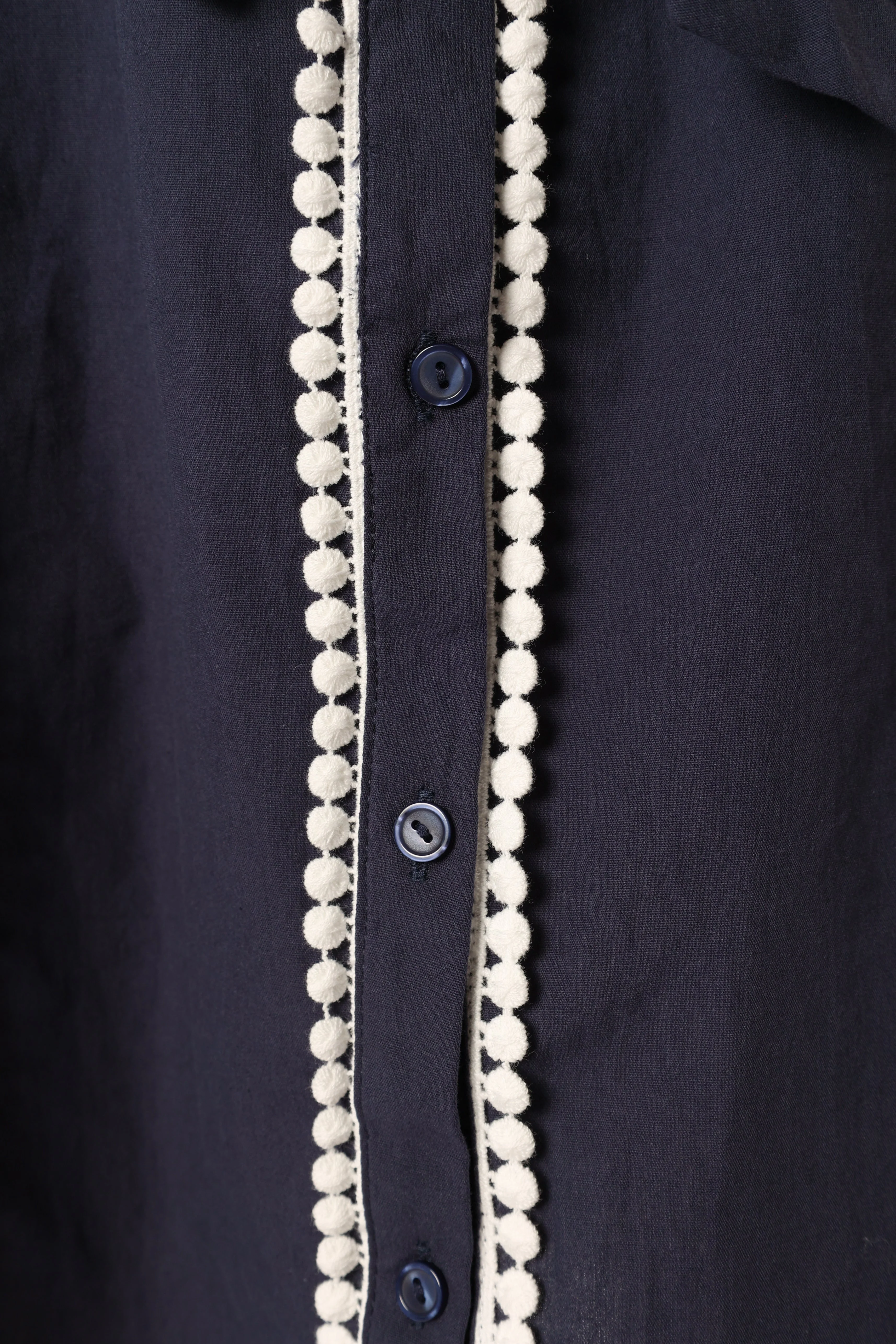 Connor Contrast Stitch Midi Dress - Navy