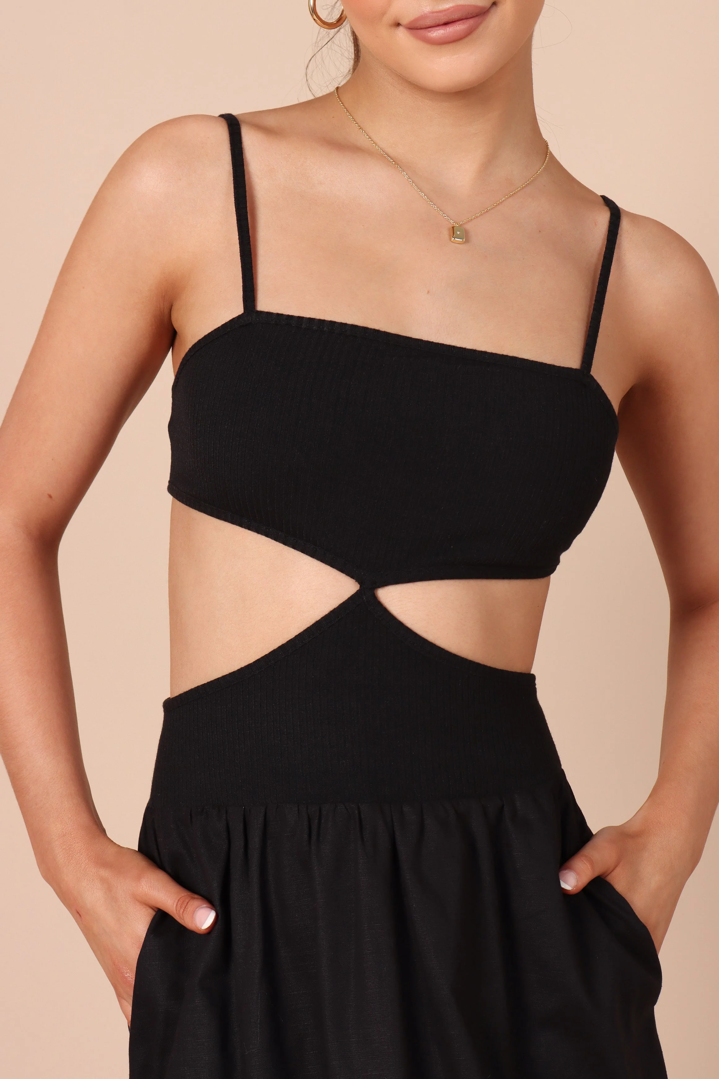 Mina Cut Out Dress - Black