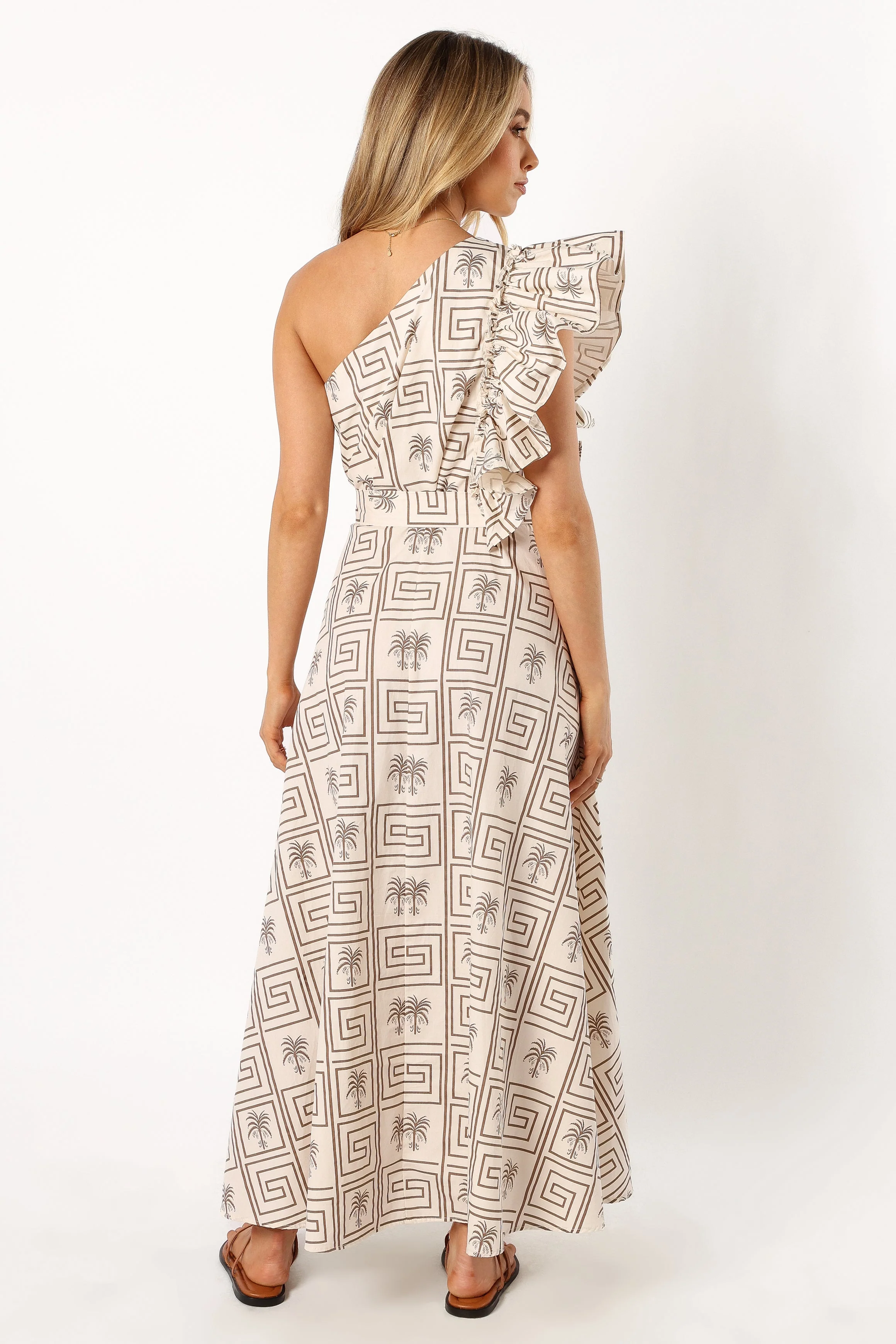 Holland One Shoulder Midi Dress - Cream