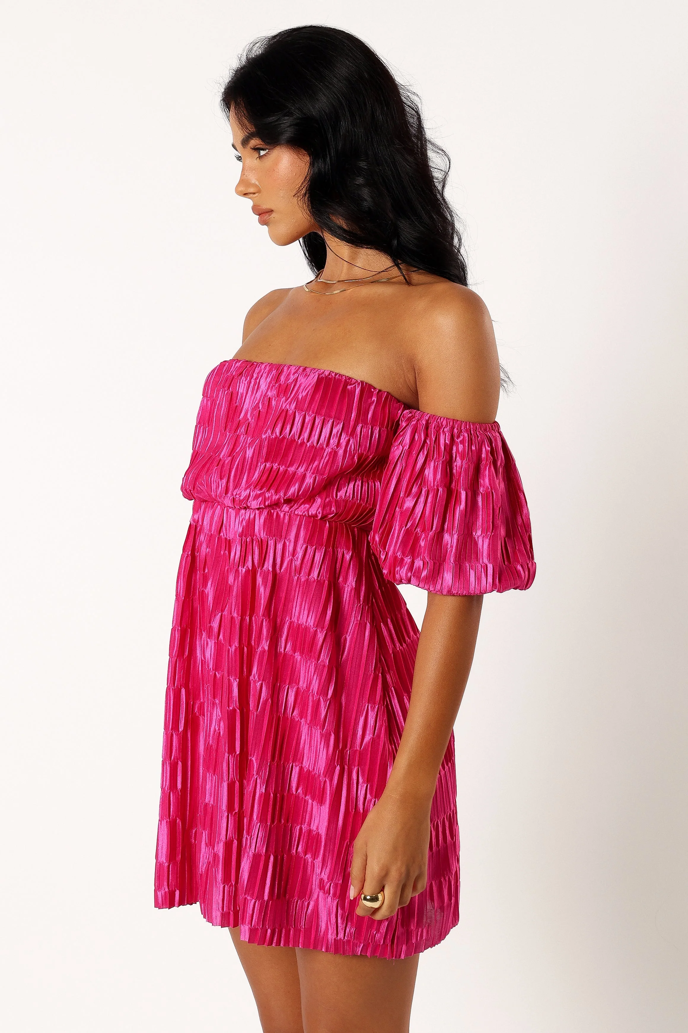 Pia Off Shoulder Mini Dress - Pink