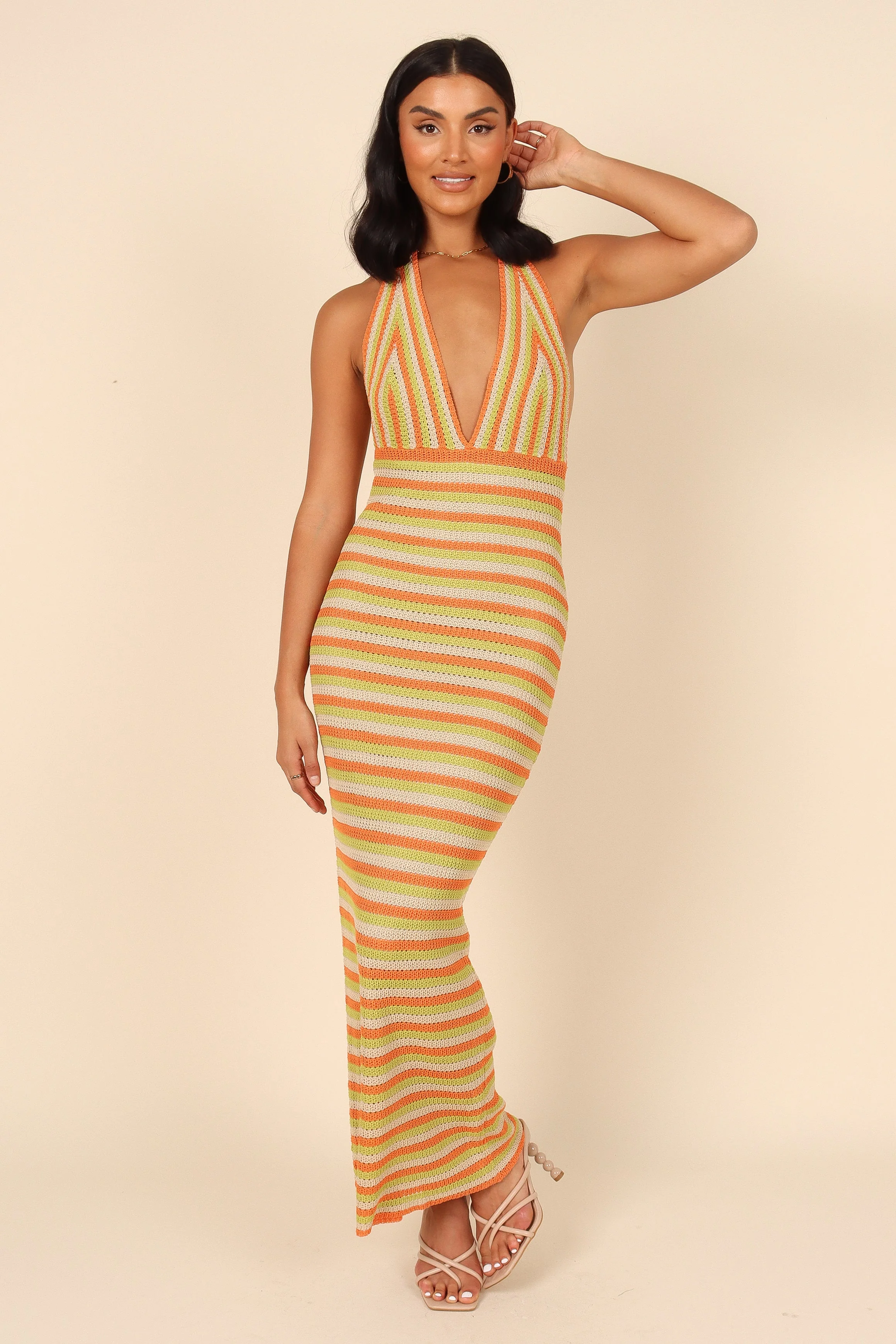 Ruby Crochet Maxi Dress - Orange