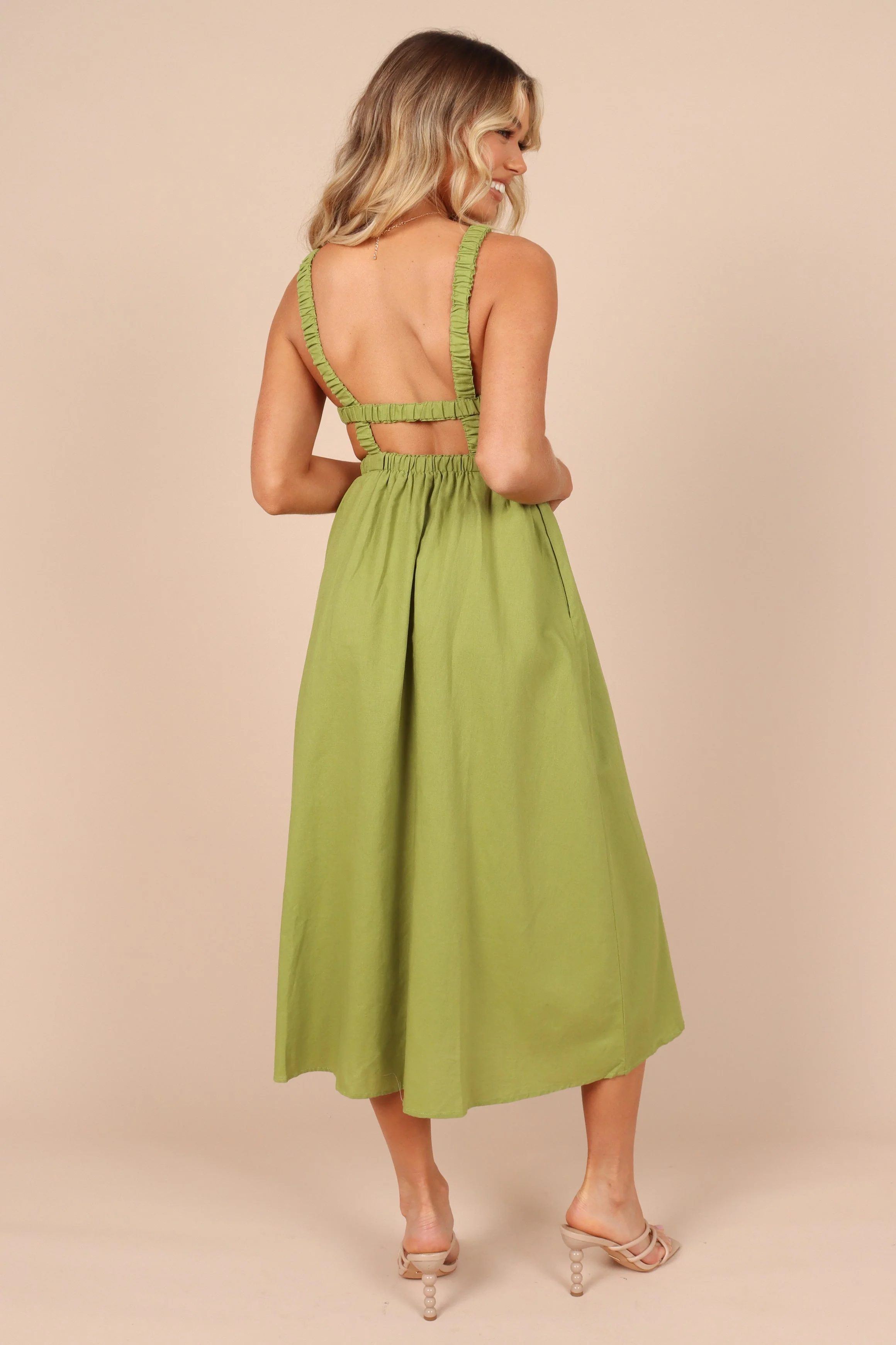 Aubrey Cutout Midi Dress - Green