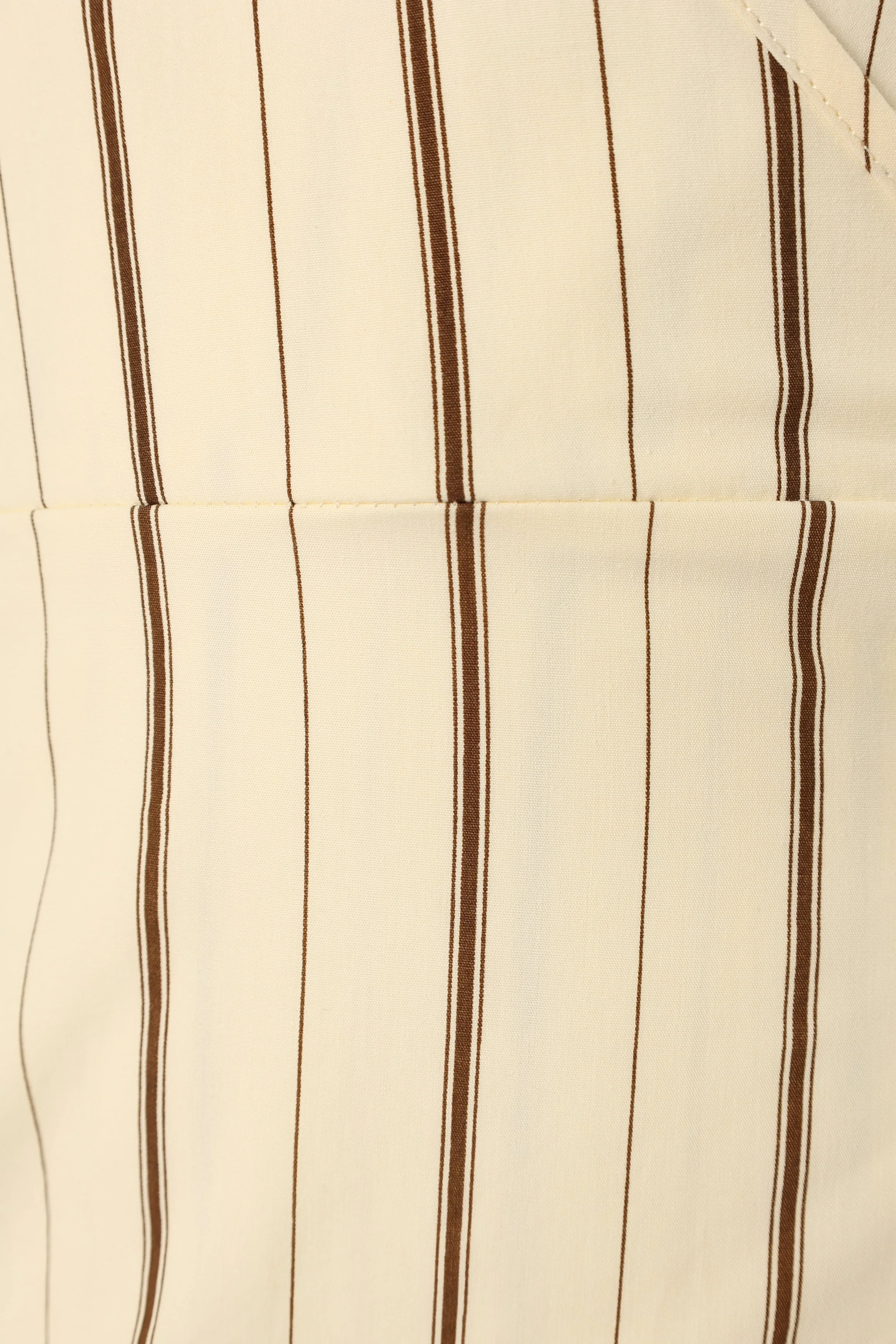 Abigail Wrap Midi Dress - Beige Stripe