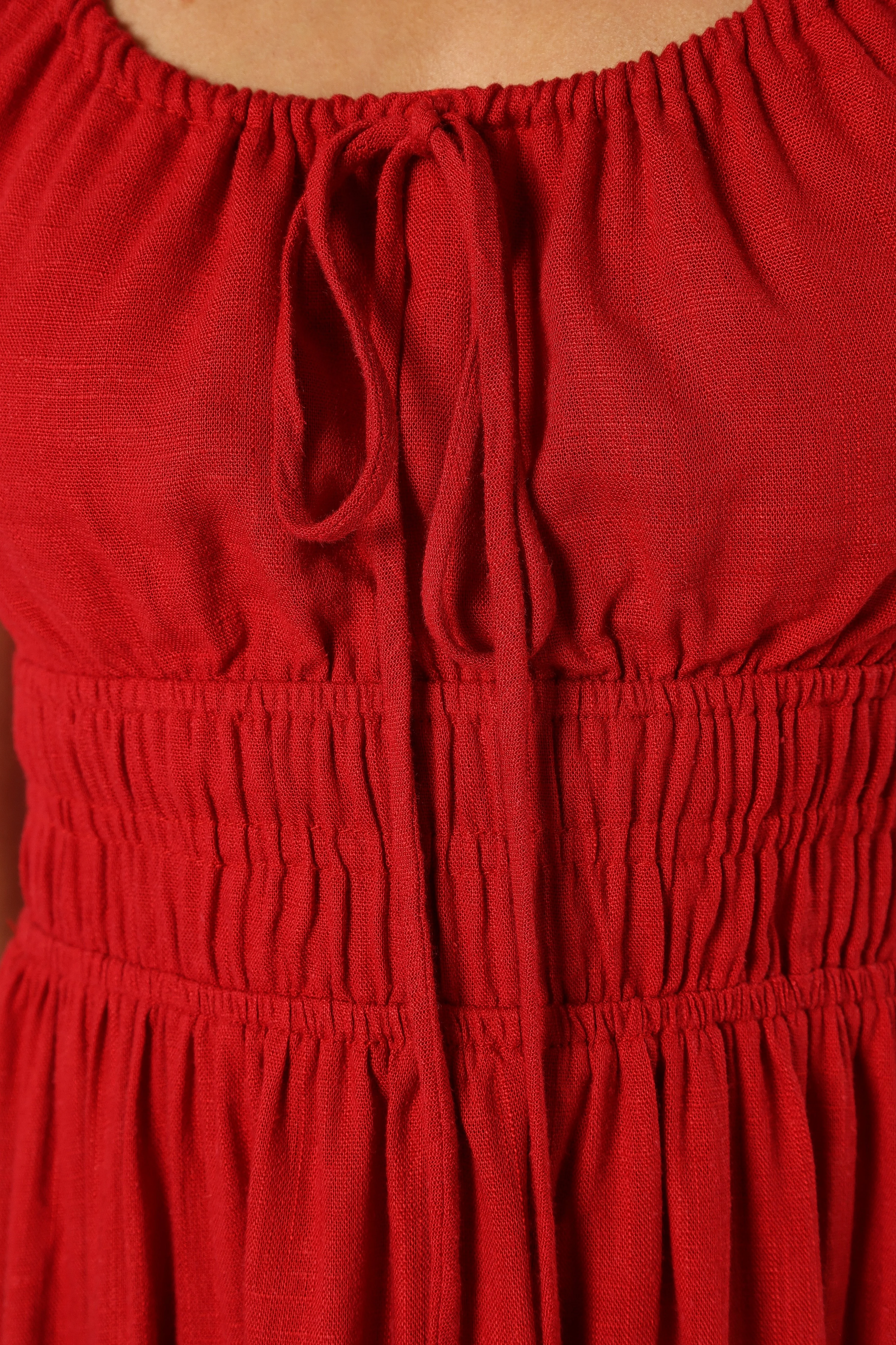 Oria Midi Dress - Red