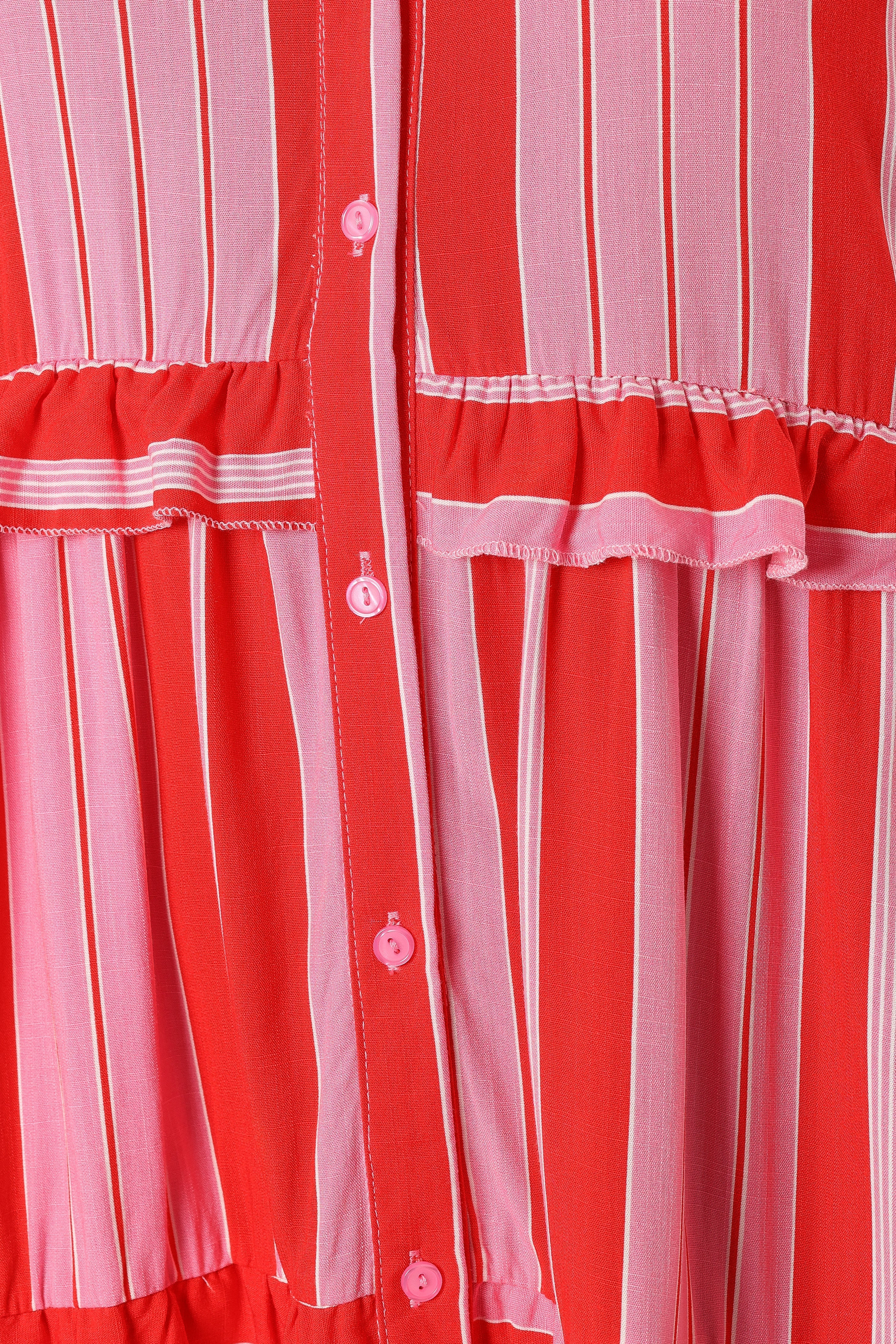 Aurora Mini Dress - Pink Stripe