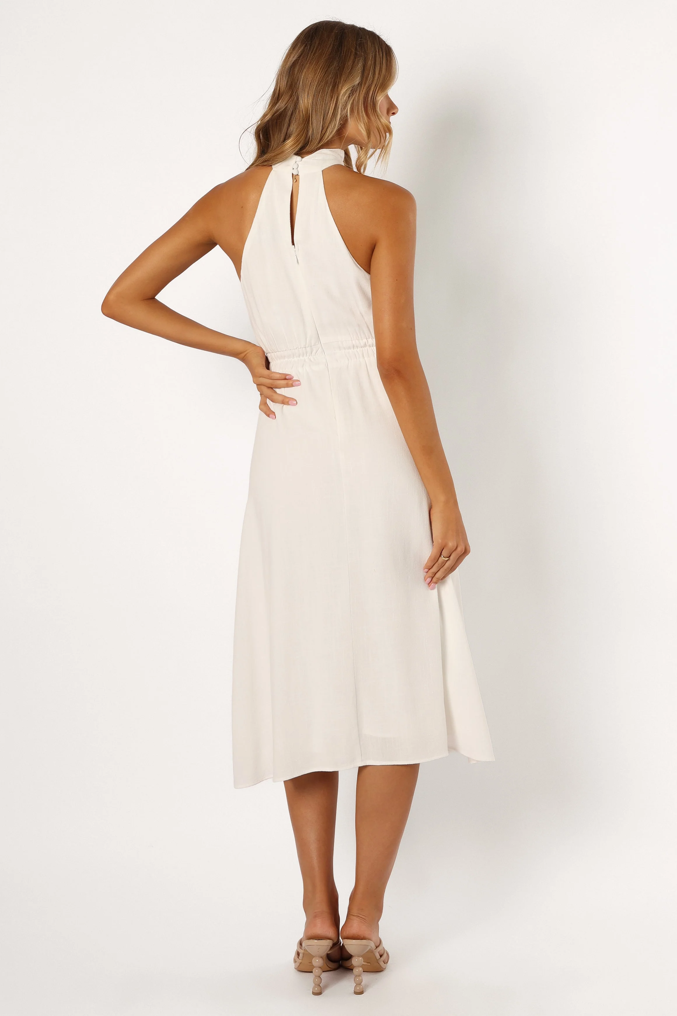 Caliente Halterneck Midi Dress - White