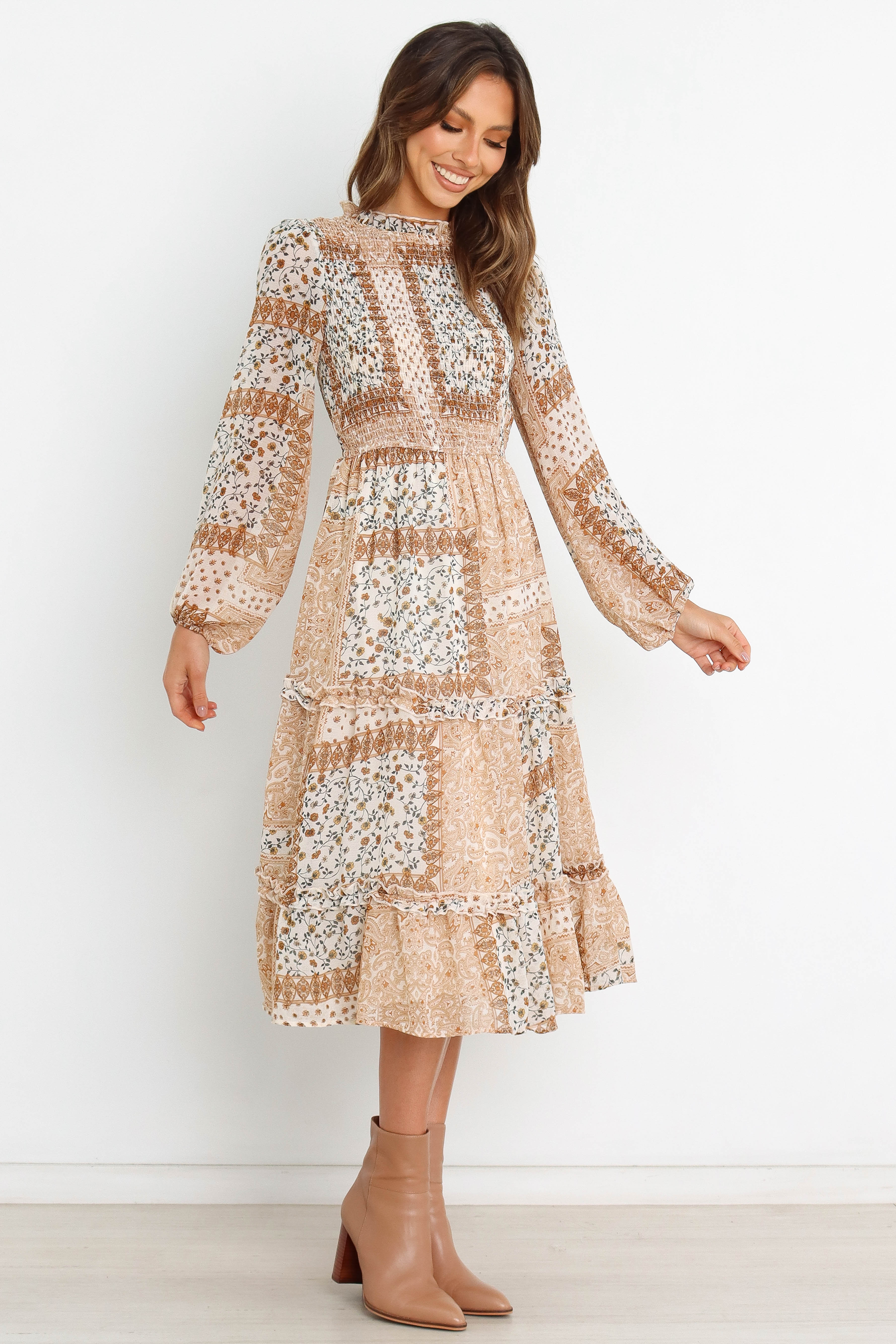 Nassia Dress - Brown