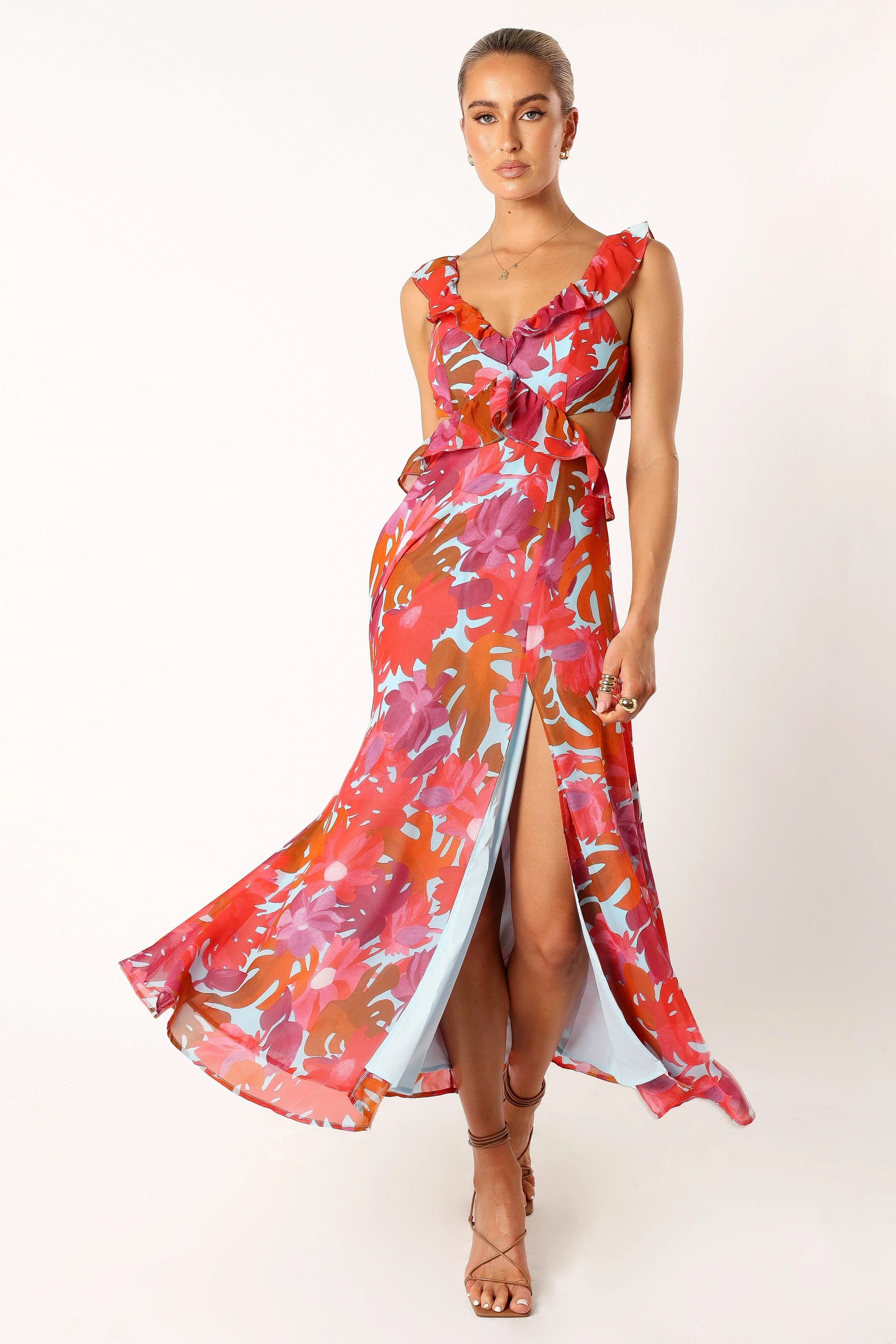 Rori Ruffle Maxi Dress - Pink Azalea