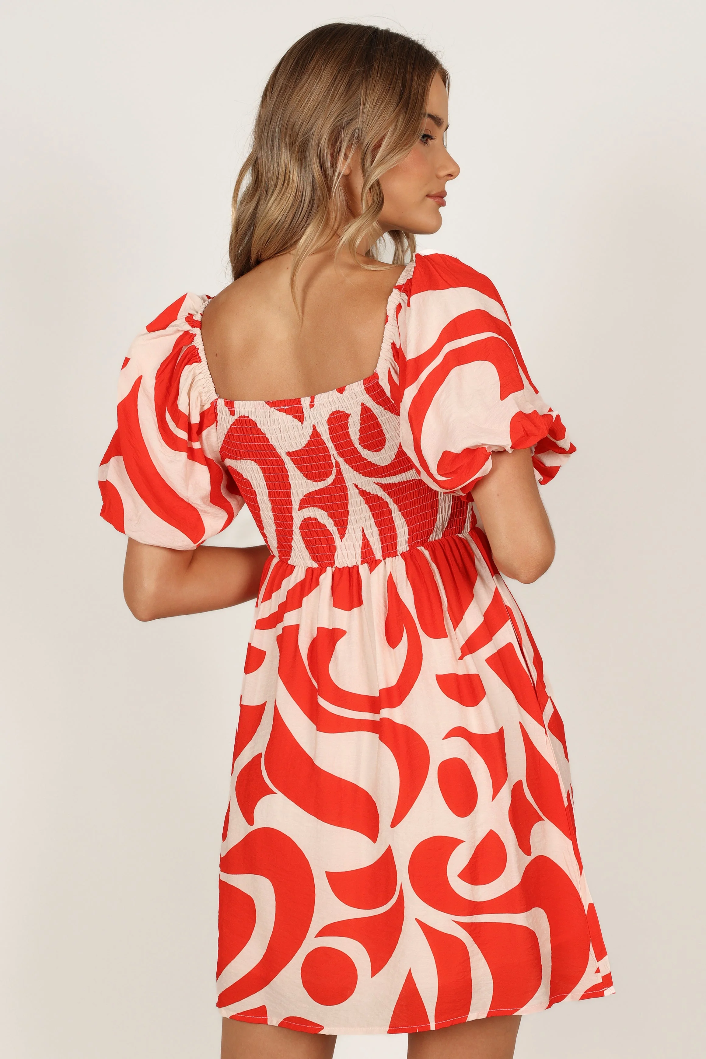 Bianca Mini Dress - White/Red