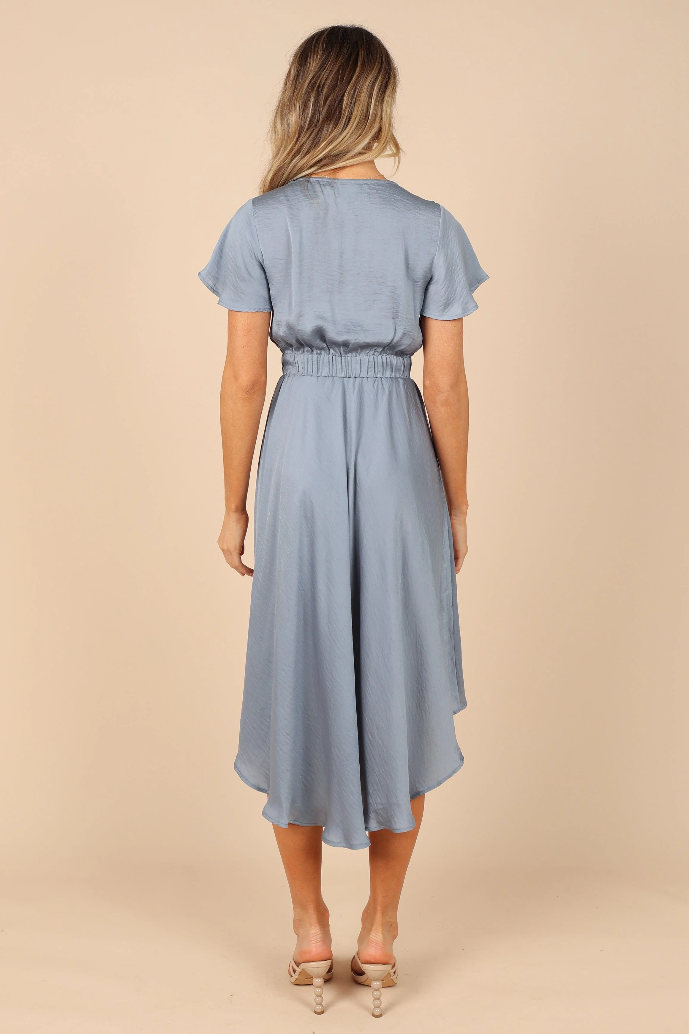 Amanda Hi Lo Tie Front Dress - Blue