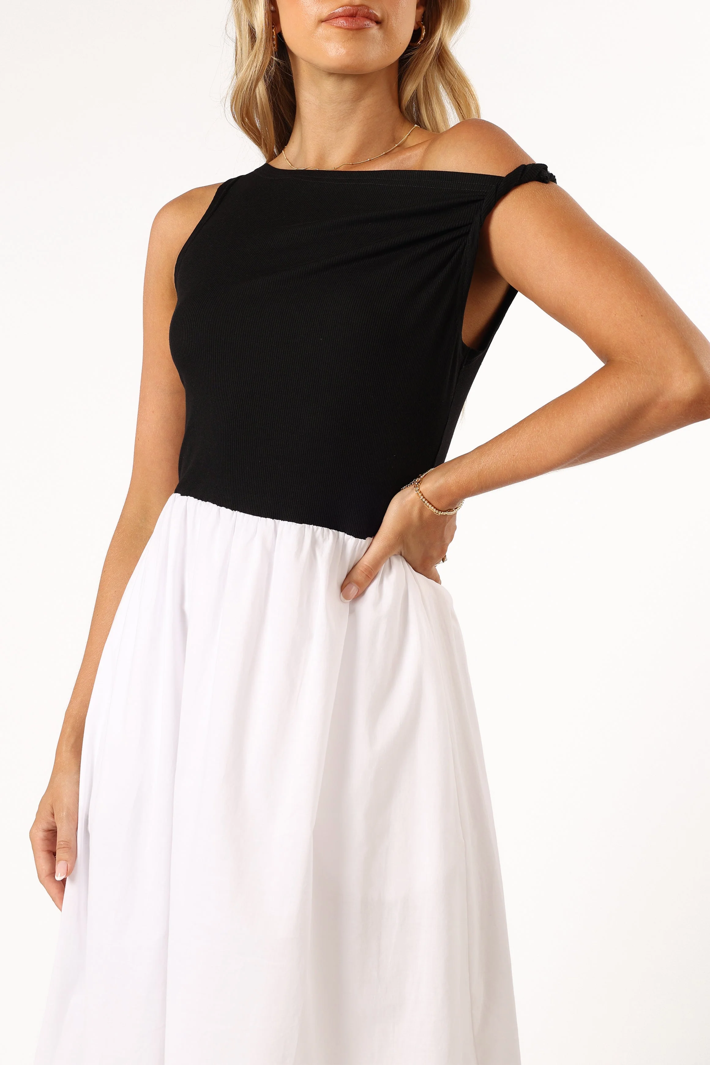 Judson Midi Dress - White/Black