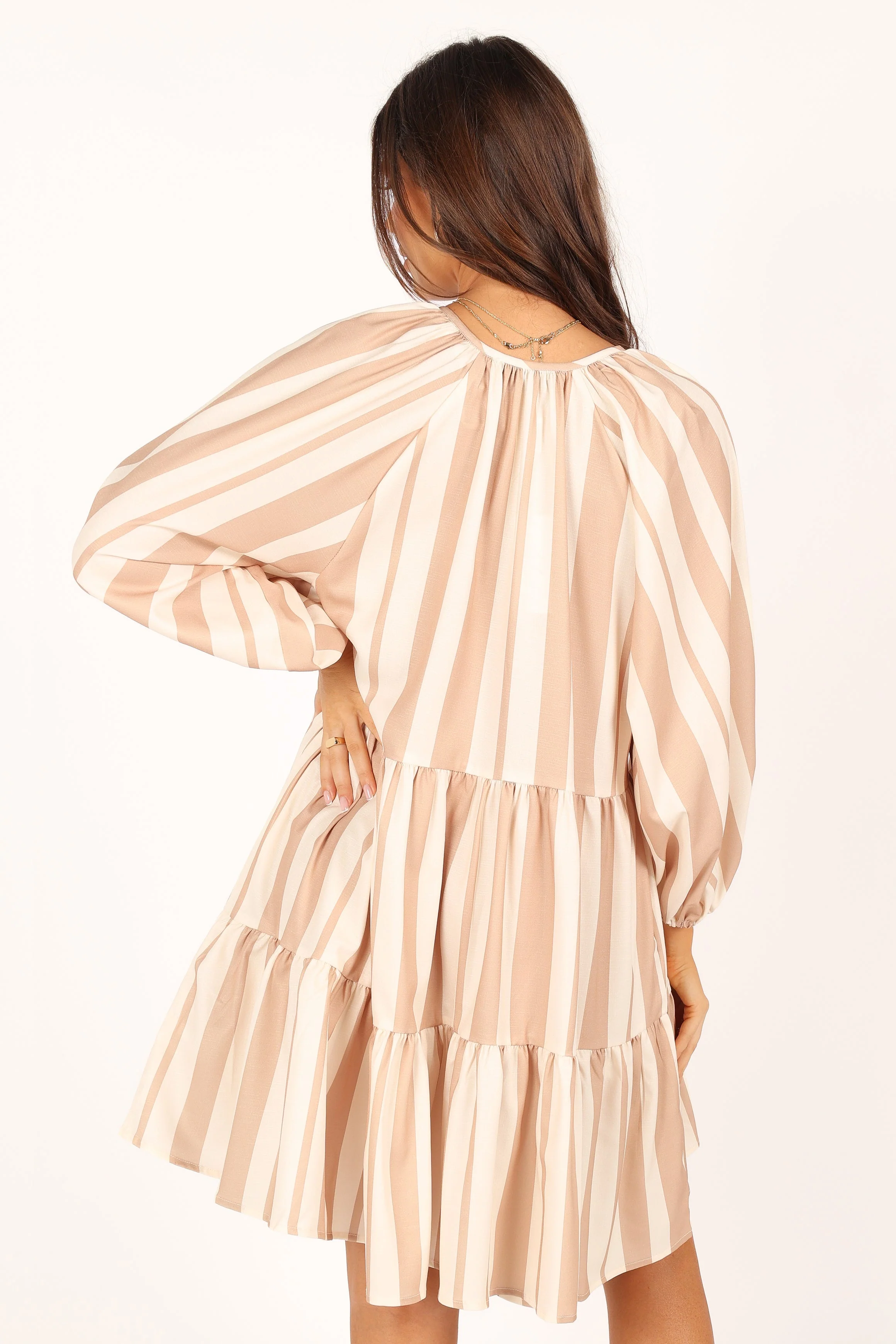 Penn Mini Dress - Tan Stripe