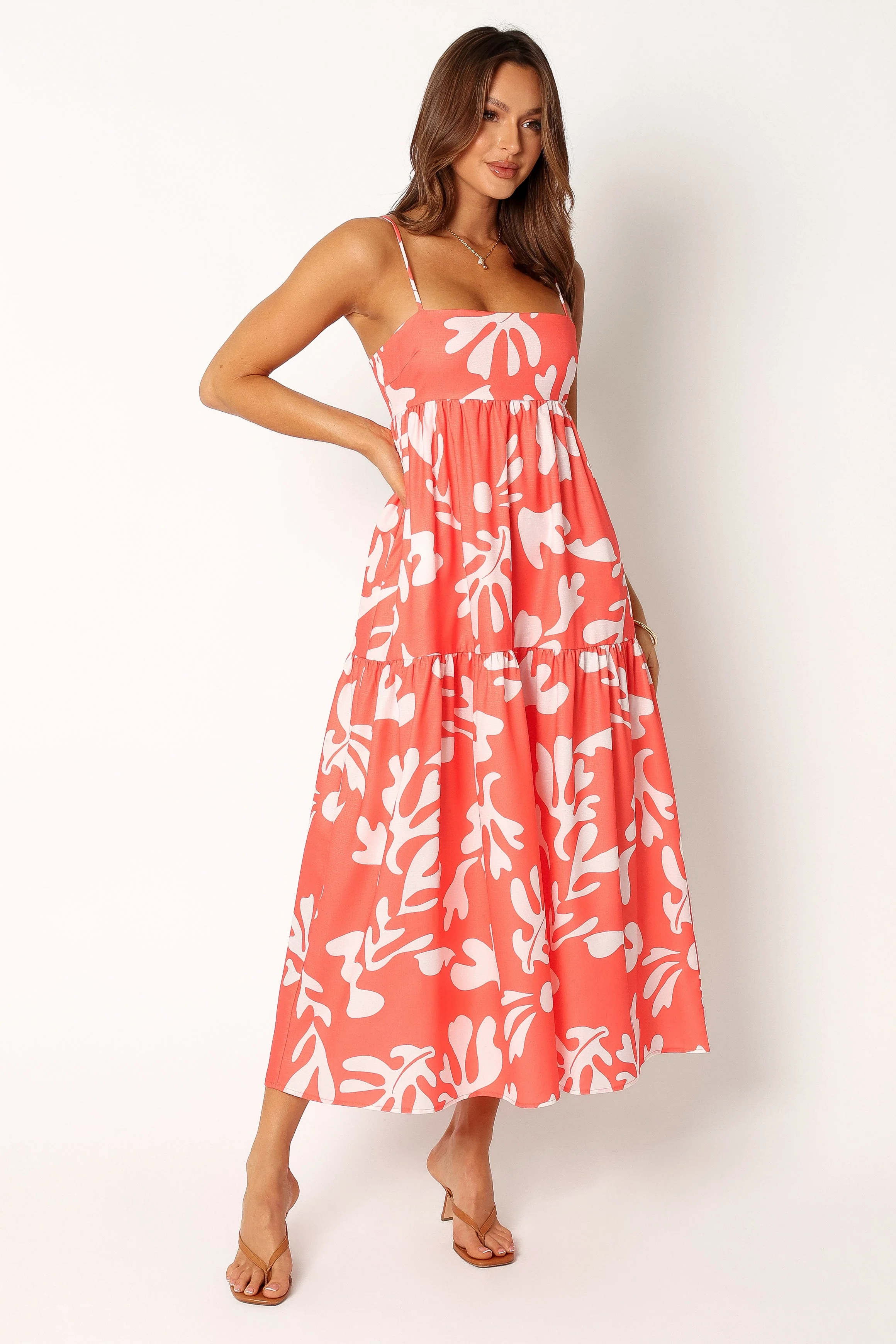 Payton Maxi Slip Dress - Melon White