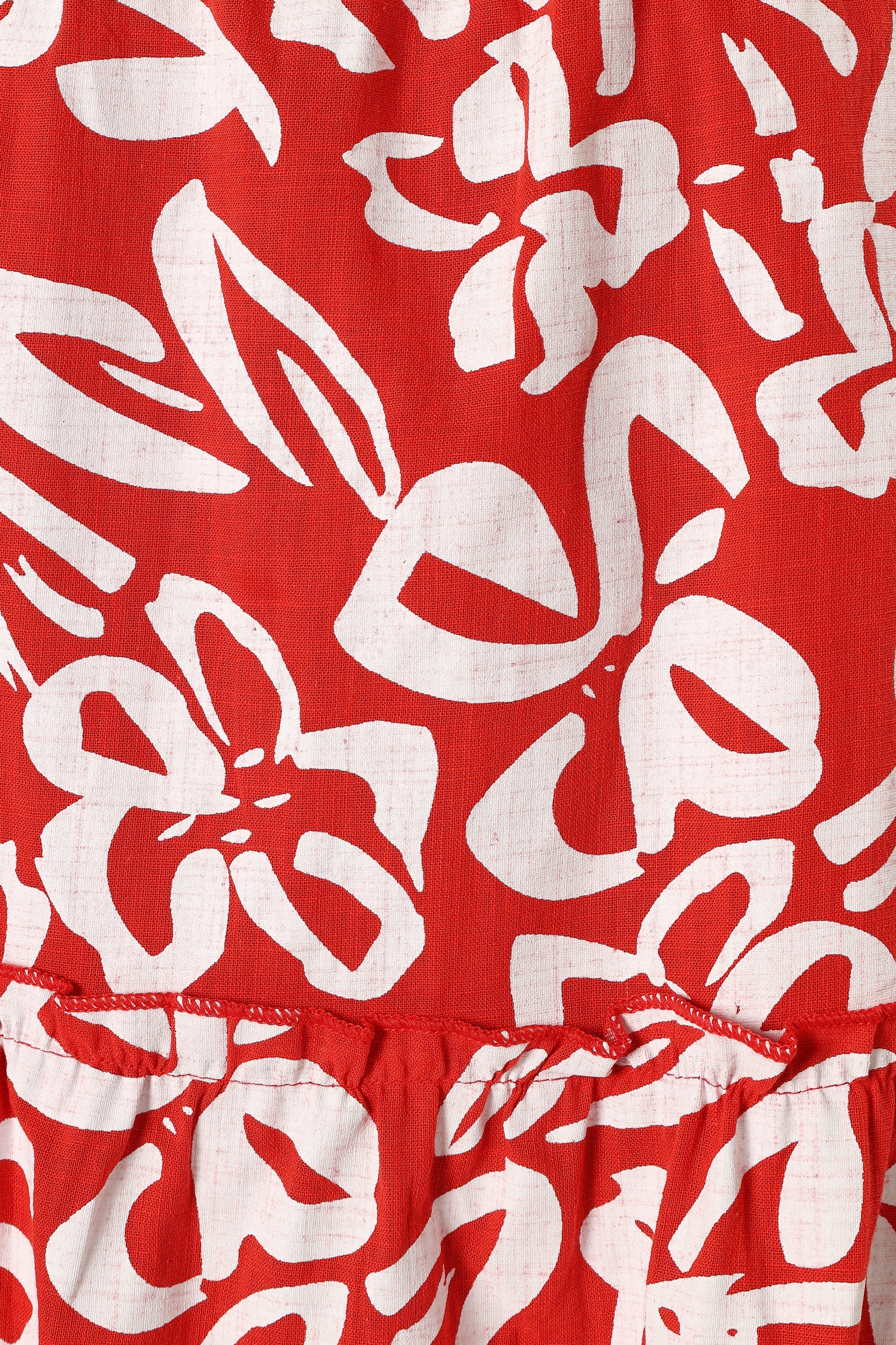 Elena Mini Dress - Red Floral