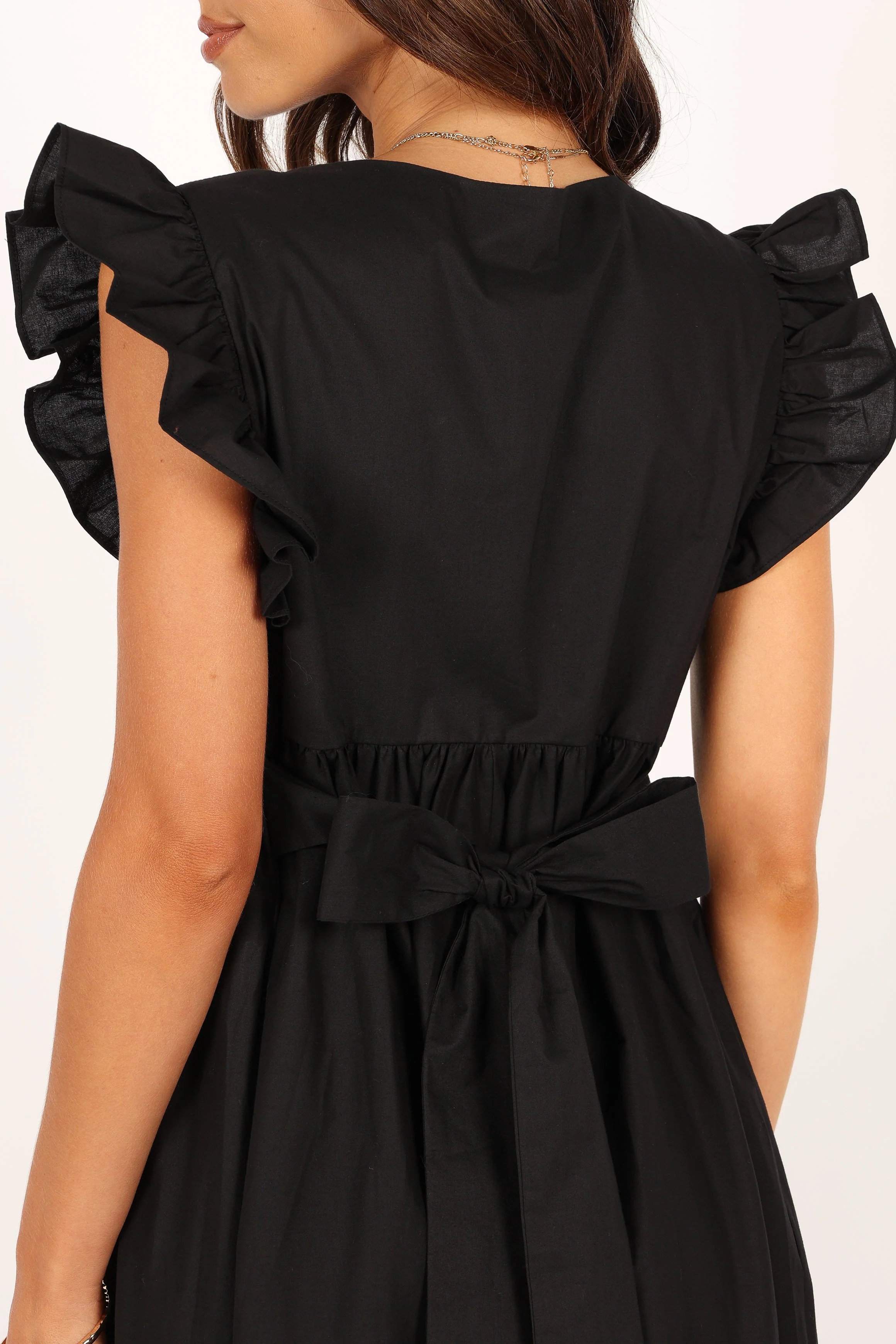 Scout Frill Shoulder Maxi Dress - Black