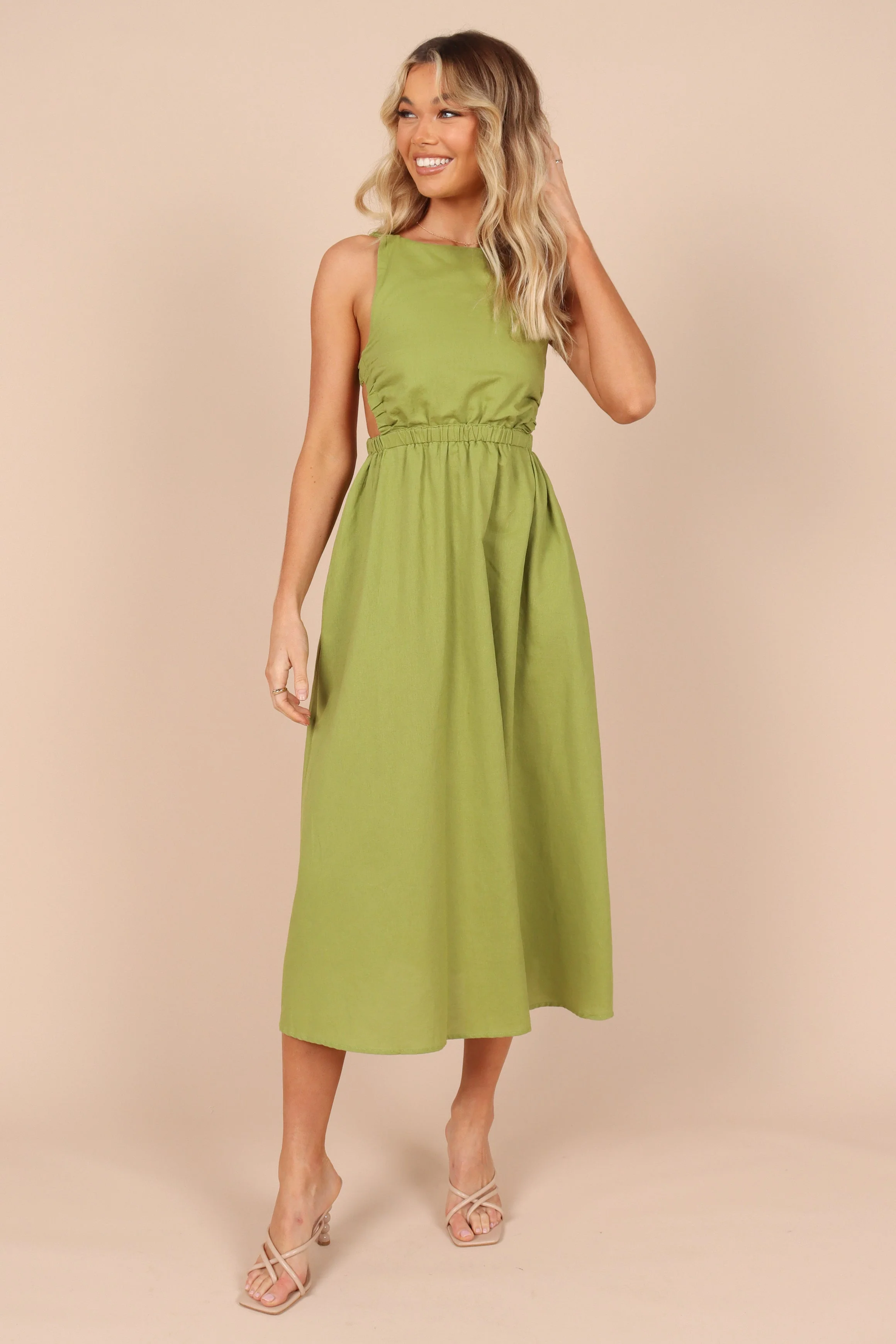 Aubrey Cutout Midi Dress - Green