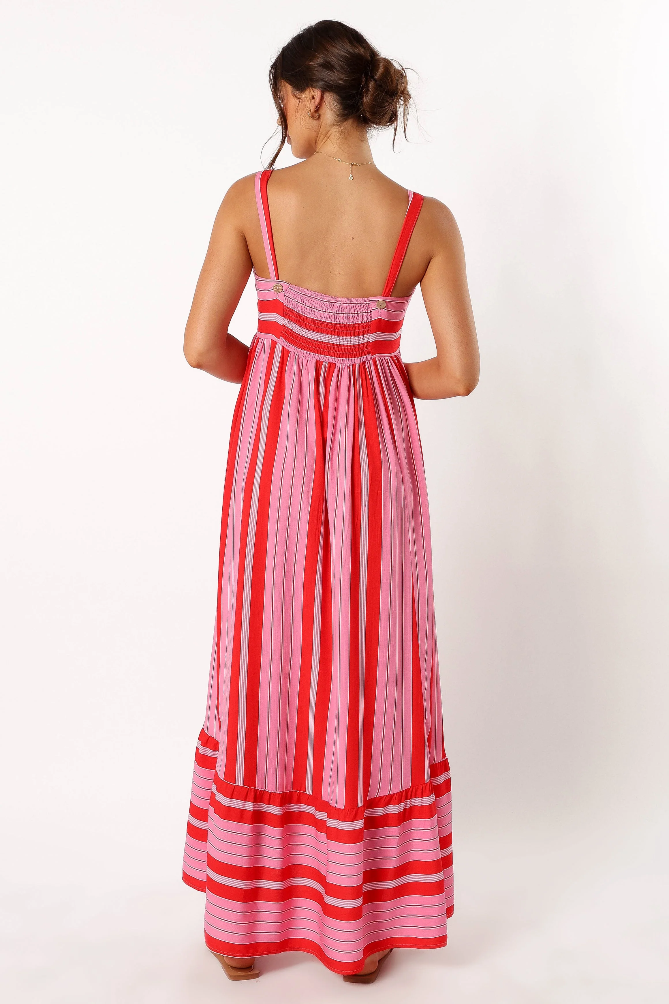 Aurelia Midi Dress - Pink Stripe