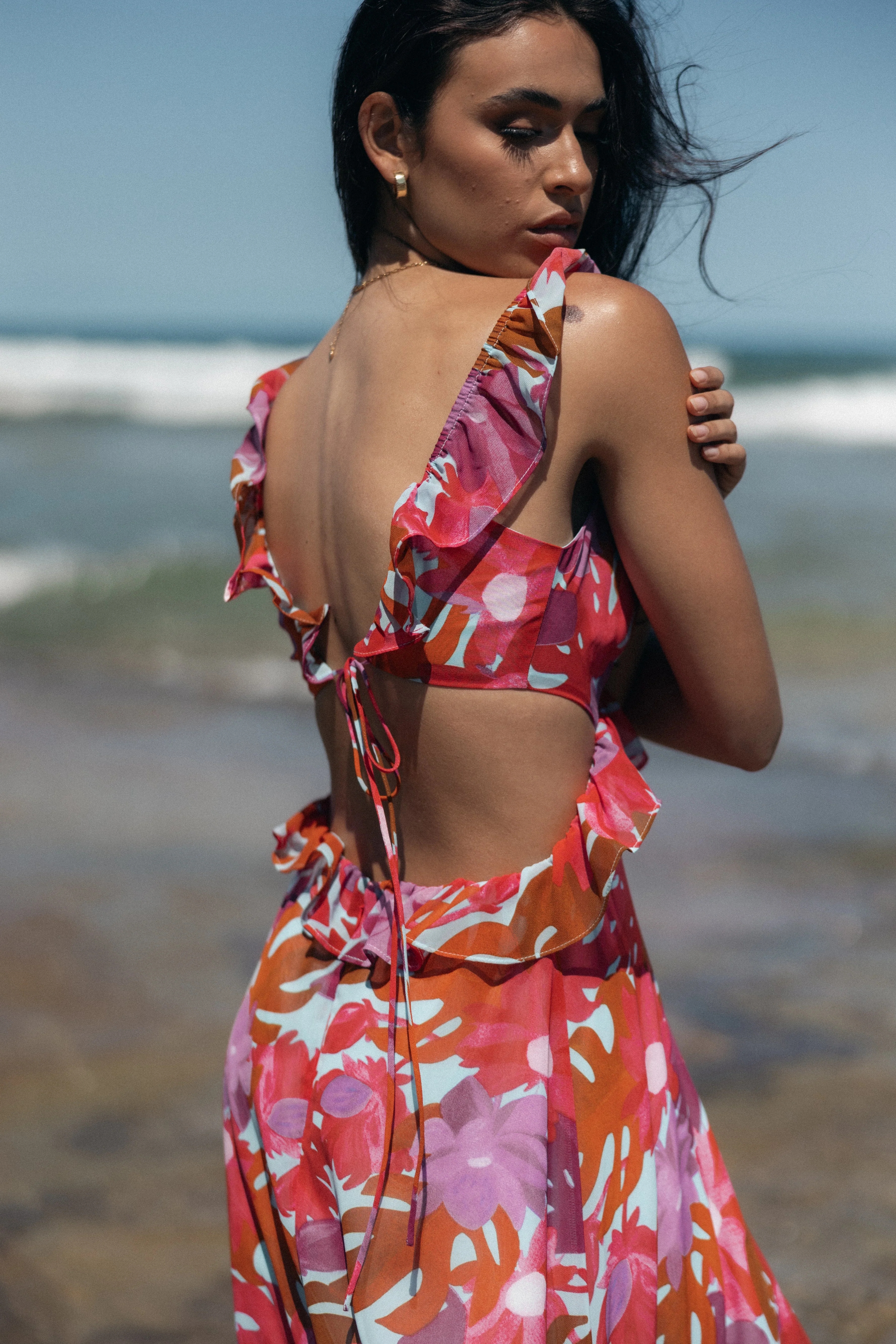 Rori Ruffle Maxi Dress - Pink Azalea