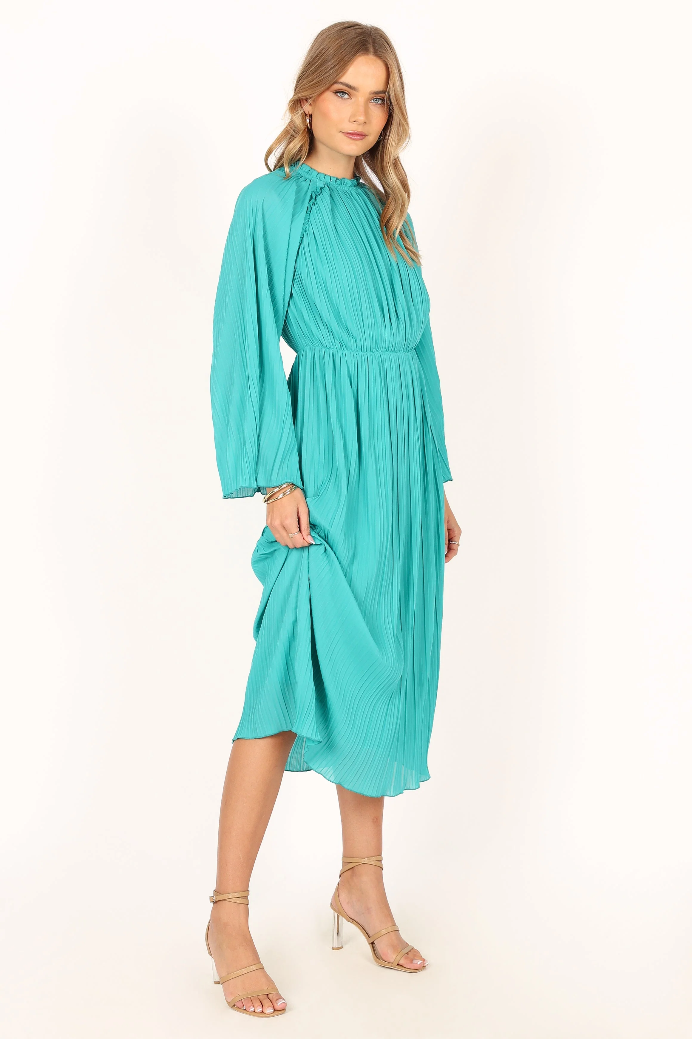 Olivia Long Sleeve Midi Dress - Teal