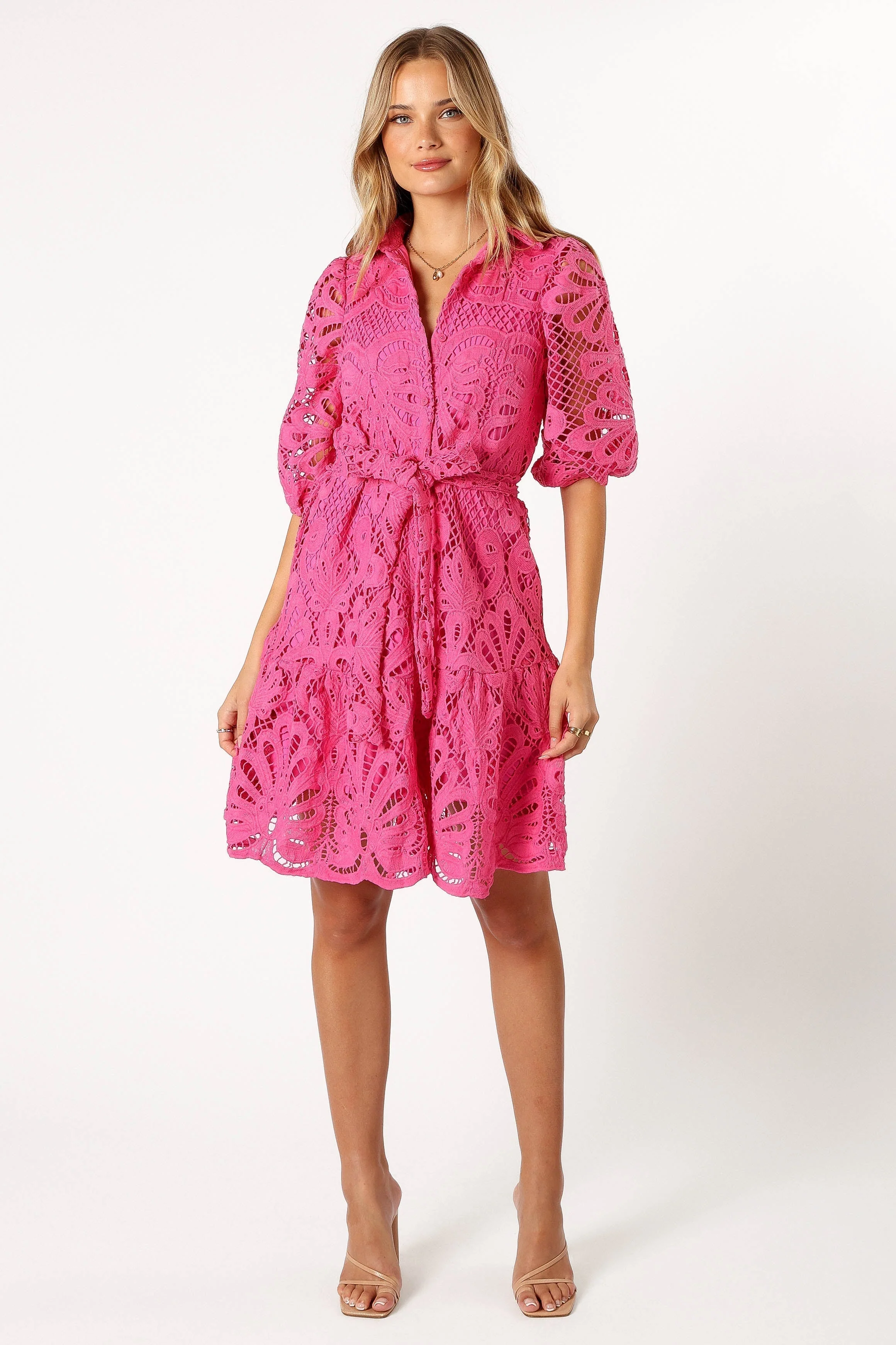 Hartley Long Sleeve Mini Dress - Pink