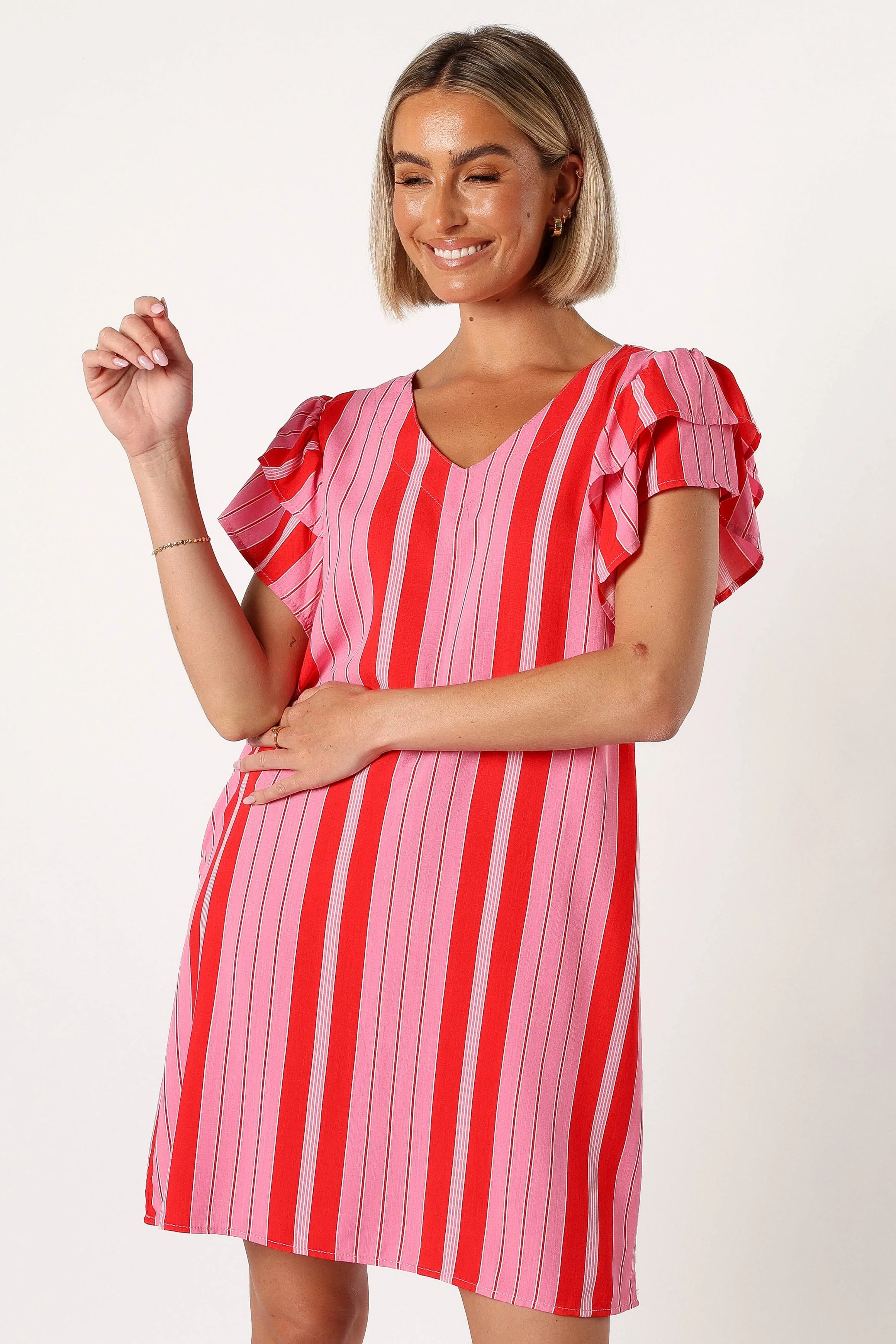 Amara Mini Dress - Pink Stripe