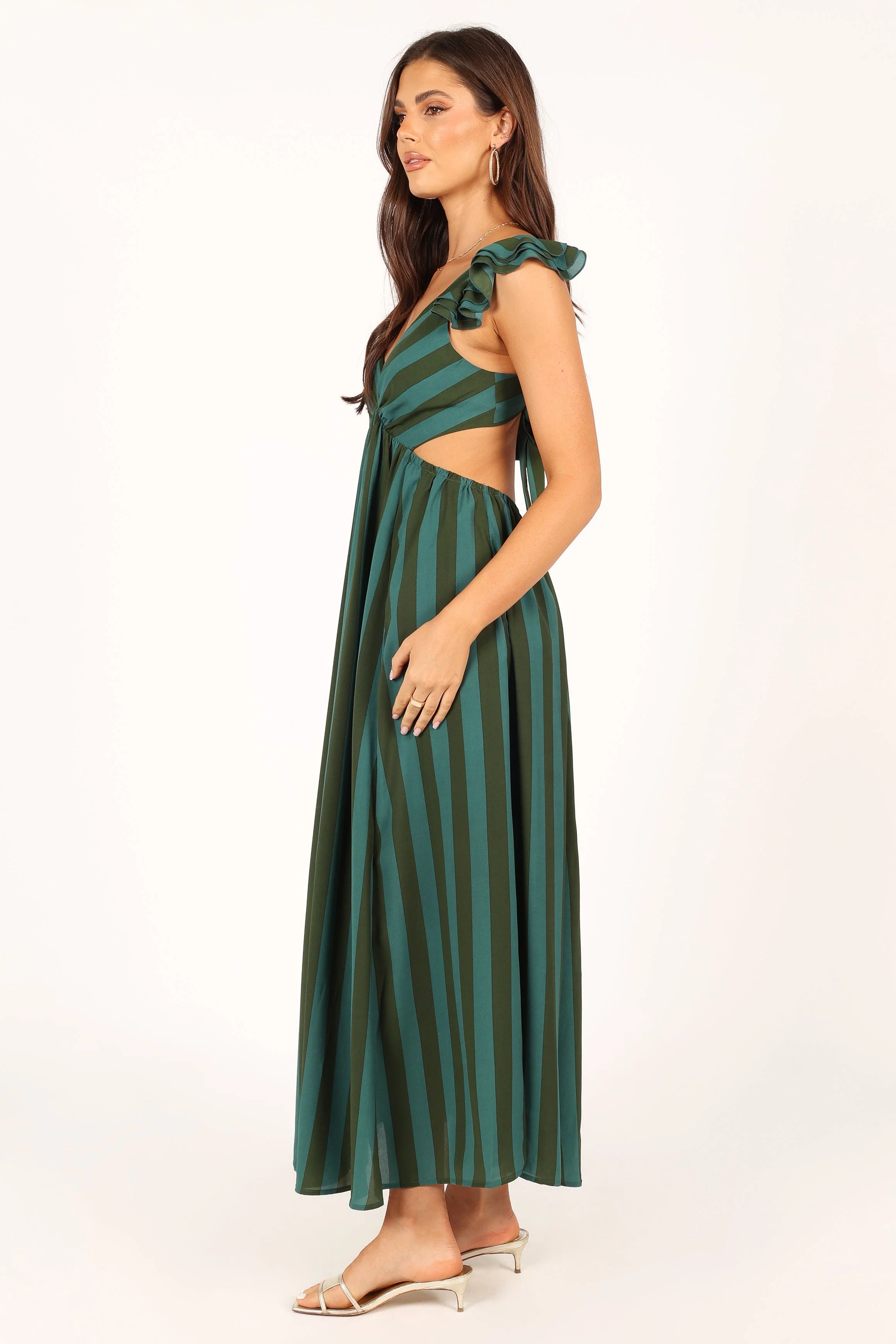 Viola Maxi Dress - Green Stripe